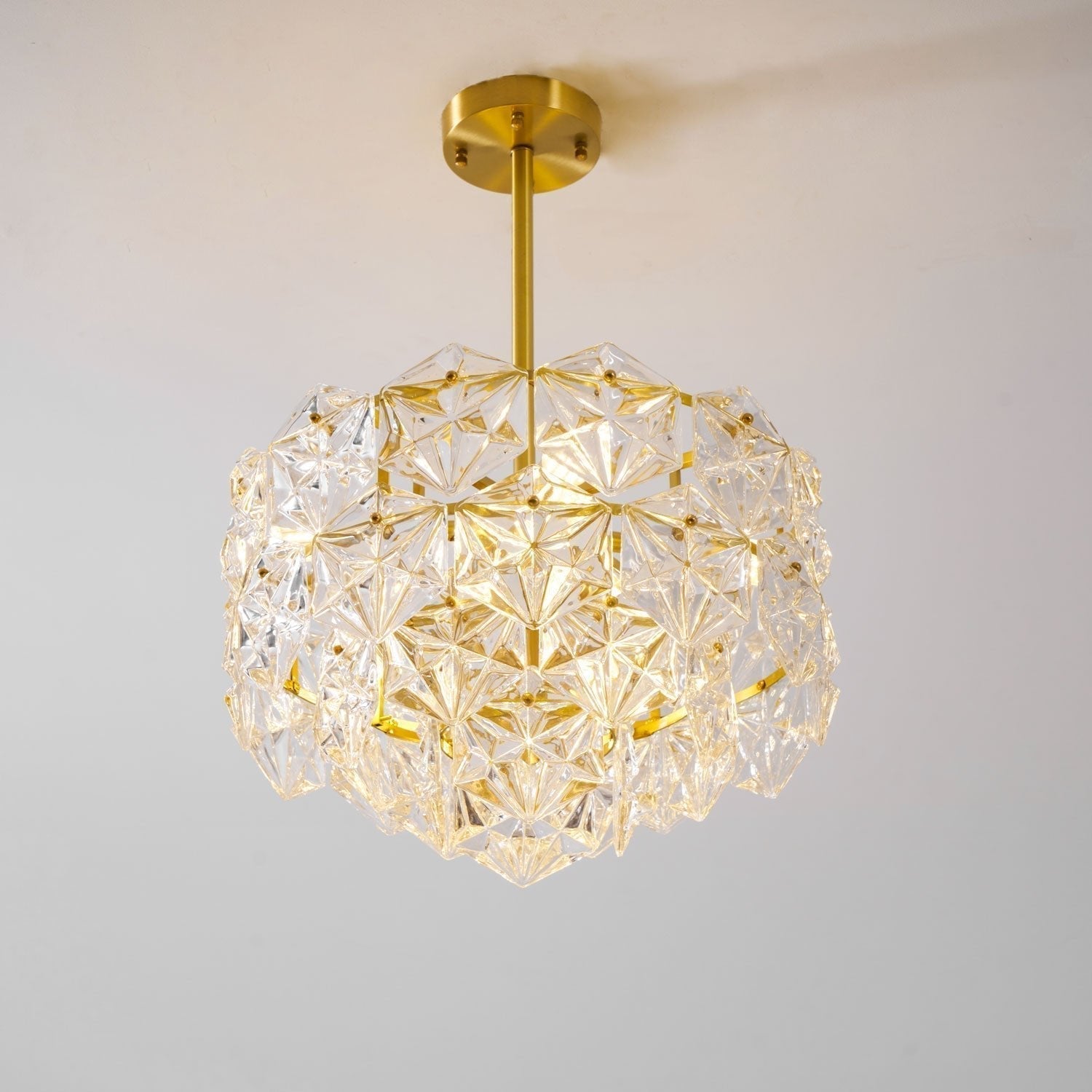 Lustra Kronleuchter Schneeflocke Glas Gold-Letslighting
