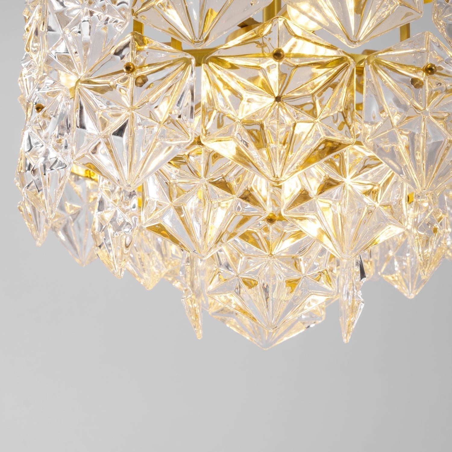 Lustra Kronleuchter Schneeflocke Glas Gold-Letslighting