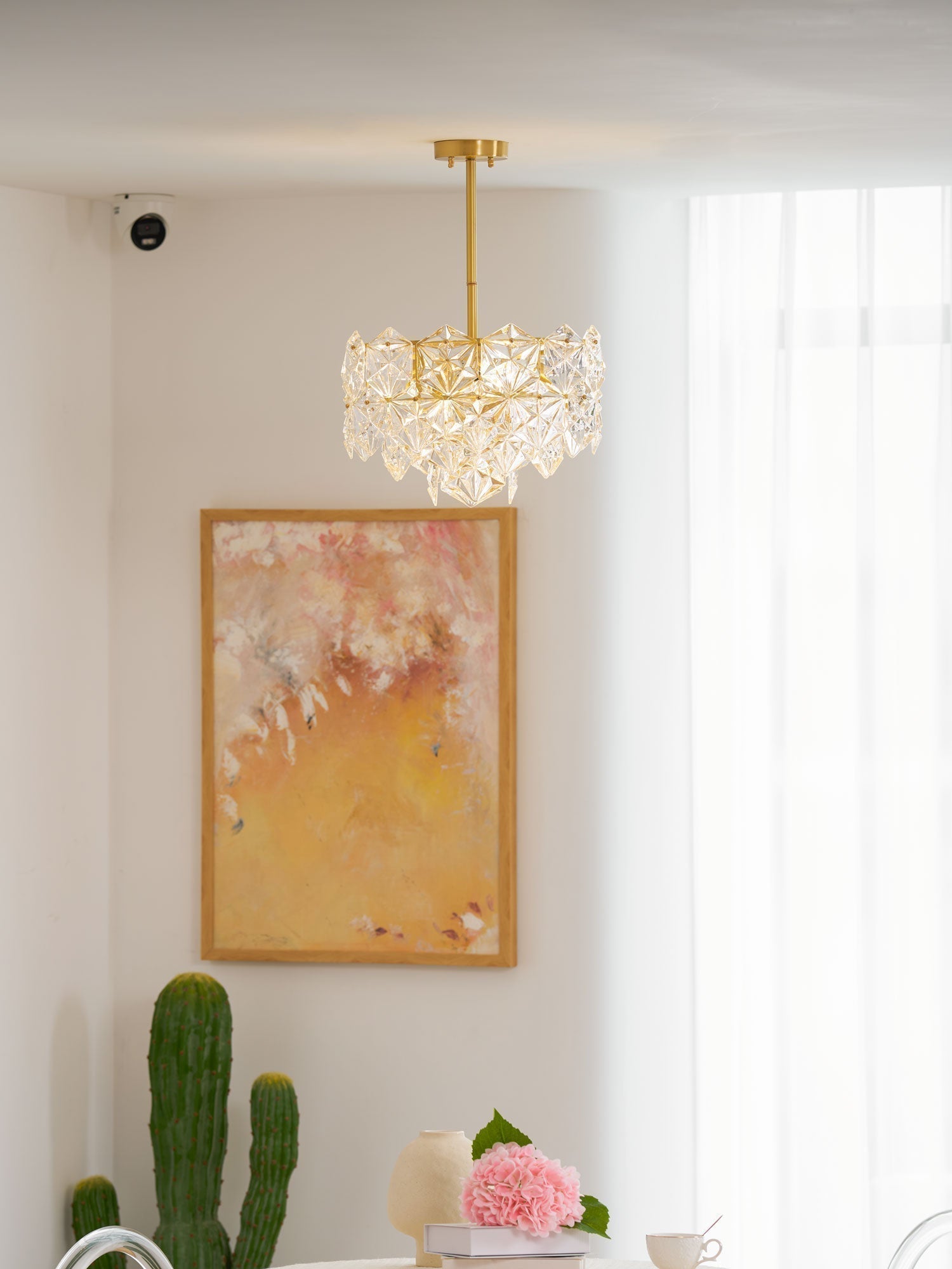 Lustra Kronleuchter Schneeflocke Glas Gold-Letslighting