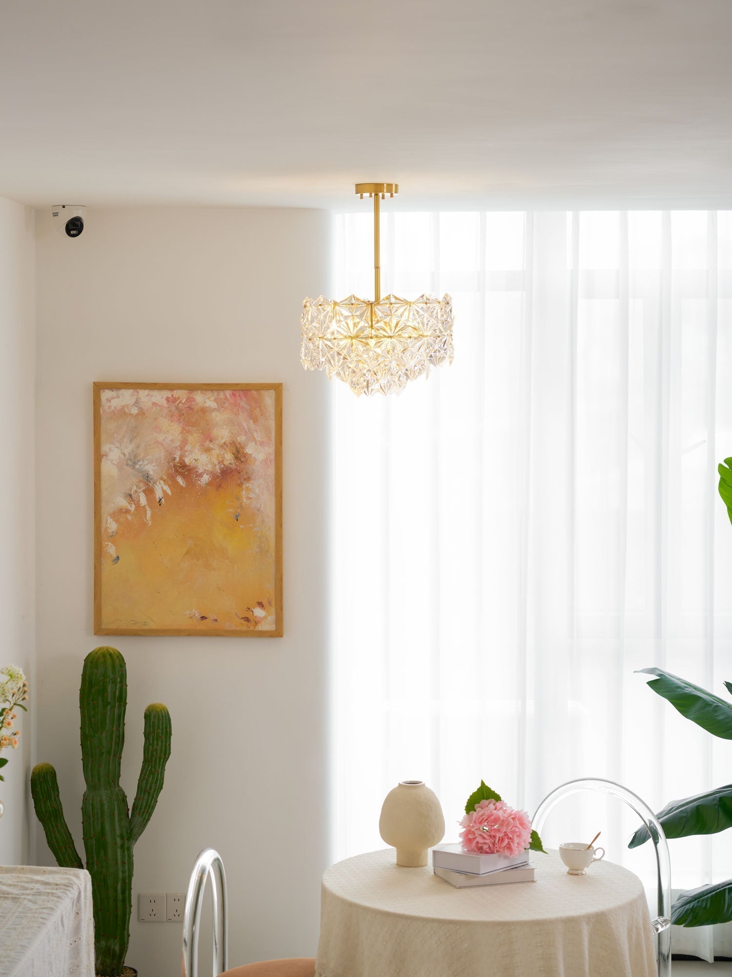 Lustra Kronleuchter Schneeflocke Glas Gold-Letslighting