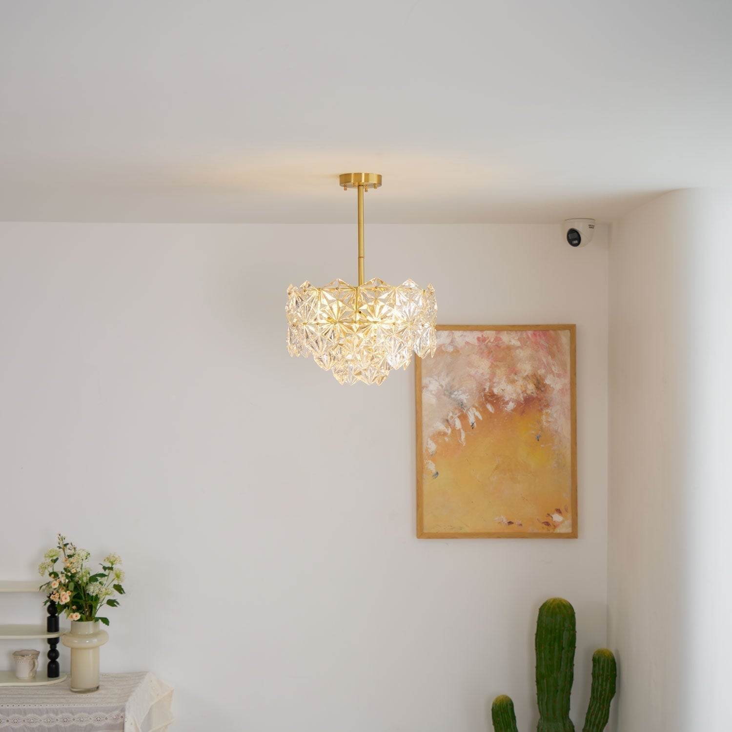 Lustra Kronleuchter Schneeflocke Glas Gold-Letslighting