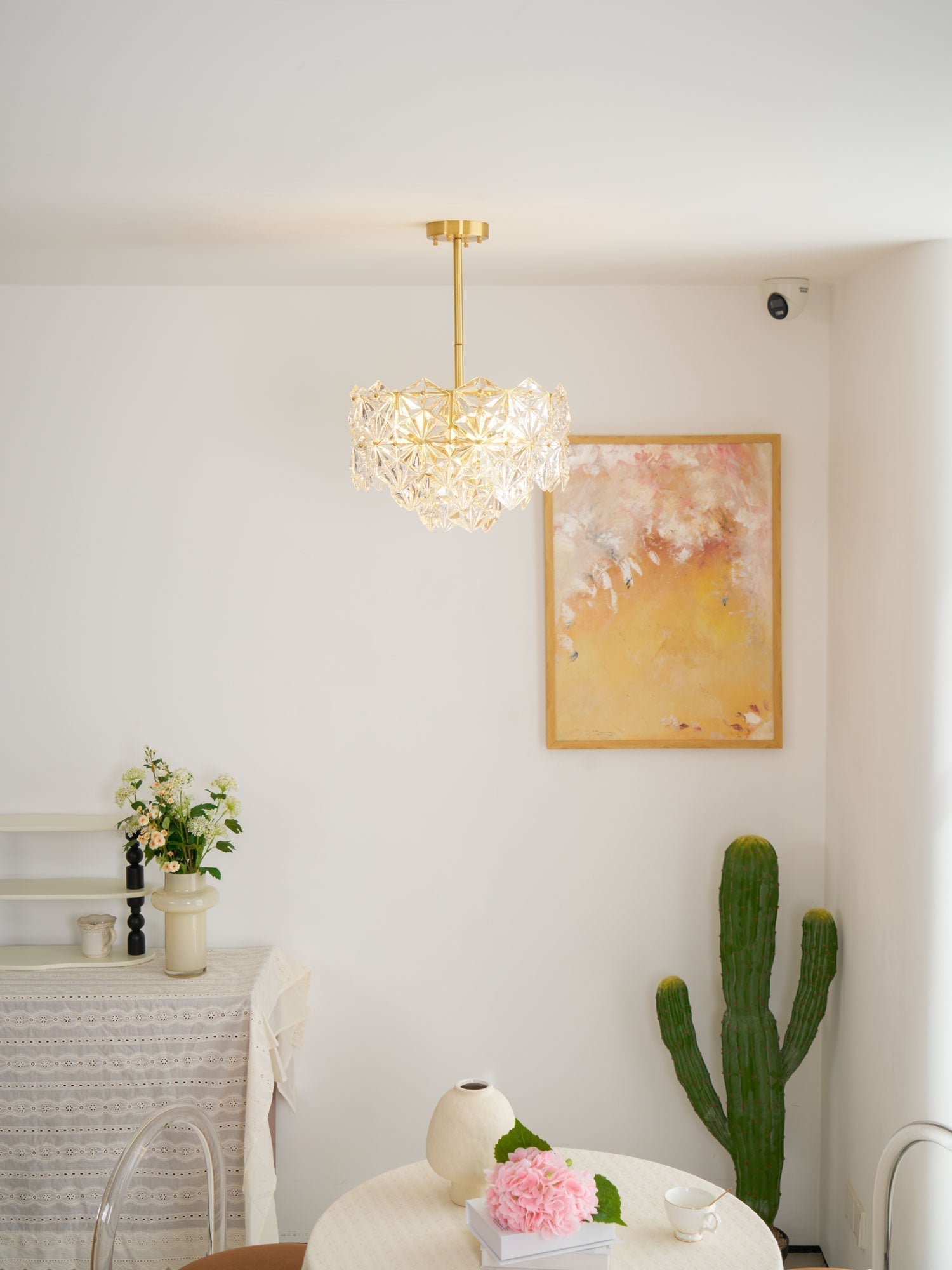 Lustra Kronleuchter Schneeflocke Glas Gold-Letslighting