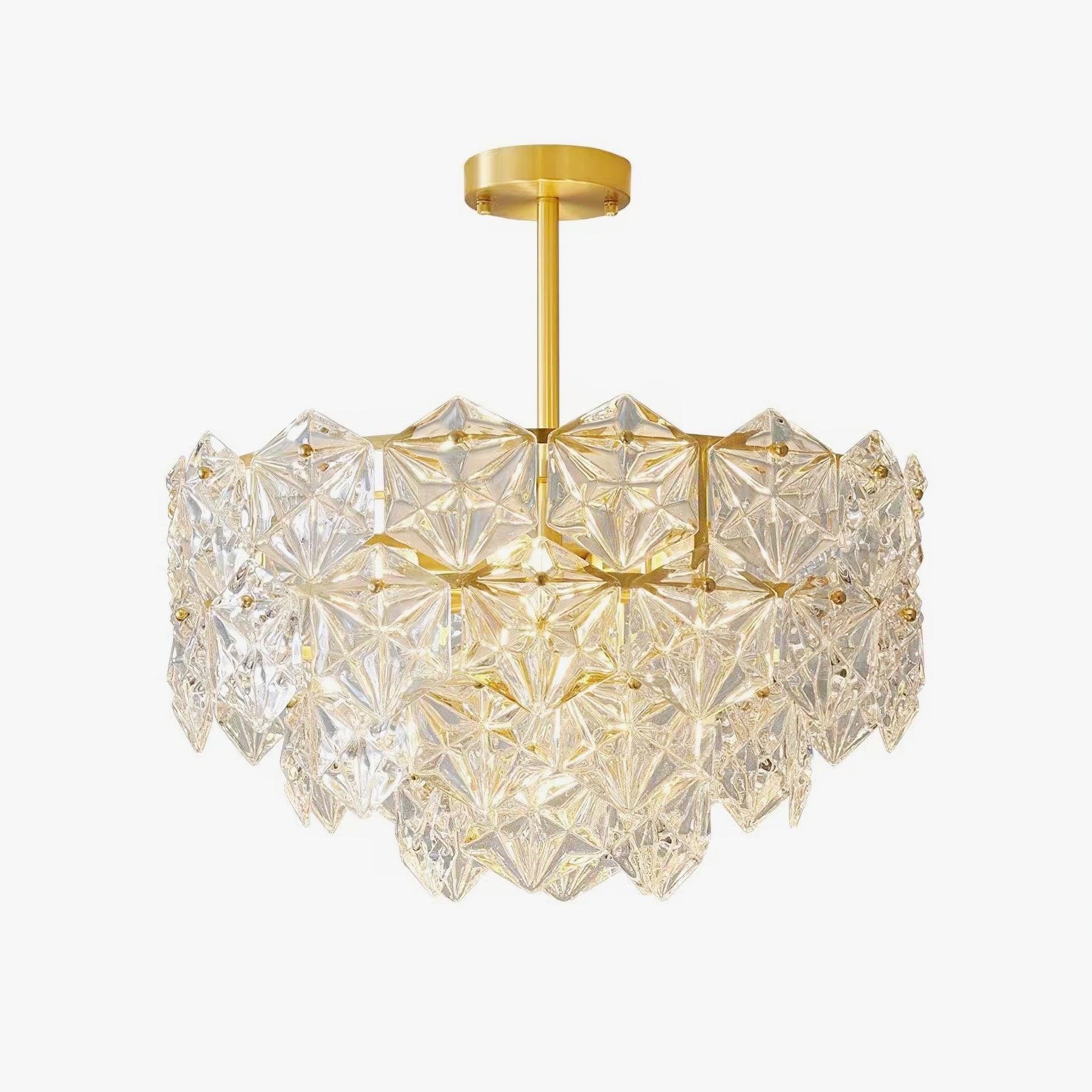 Lustra Kronleuchter Schneeflocke Glas Gold-Letslighting