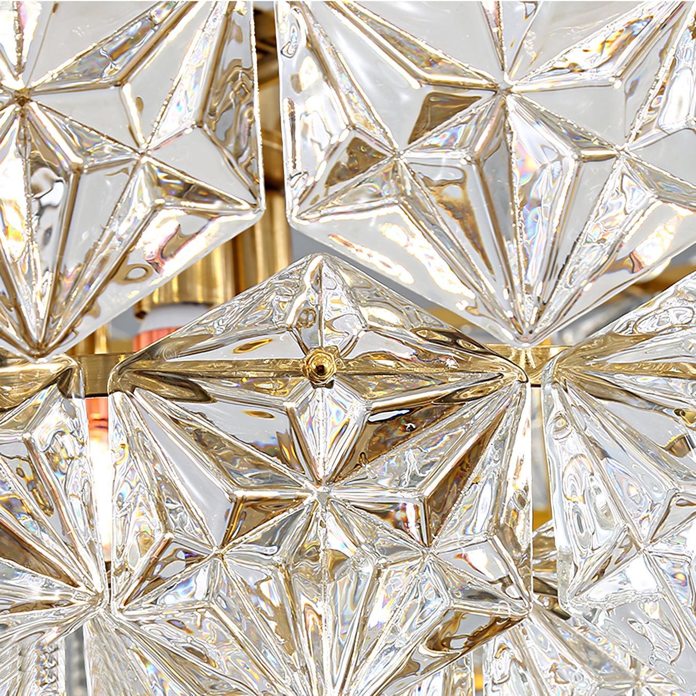 Lustra Kronleuchter Schneeflocke Glas Gold-Letslighting