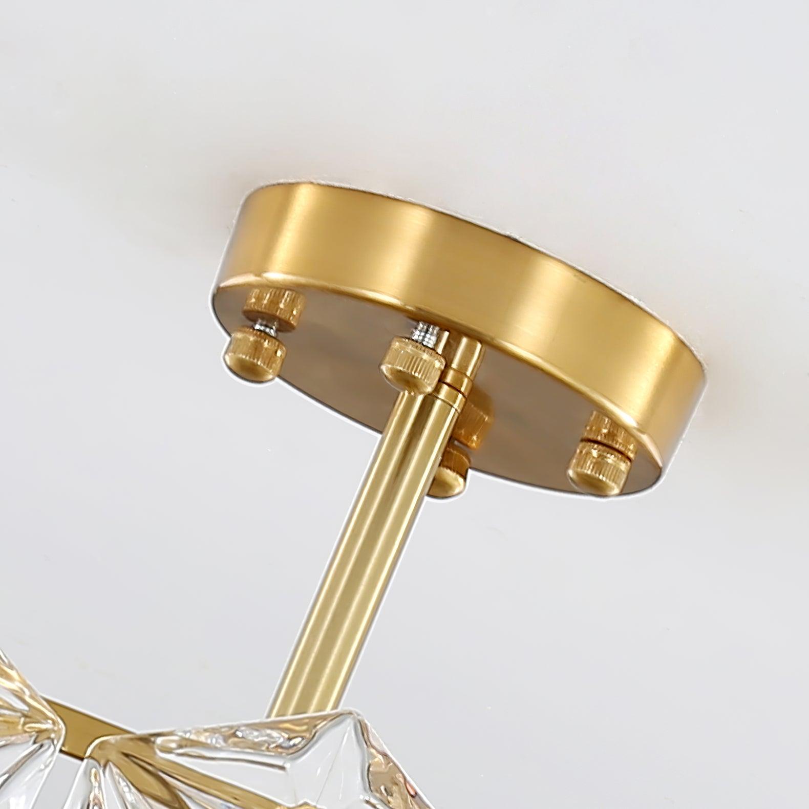 Lustra Kronleuchter Schneeflocke Glas Gold-Letslighting