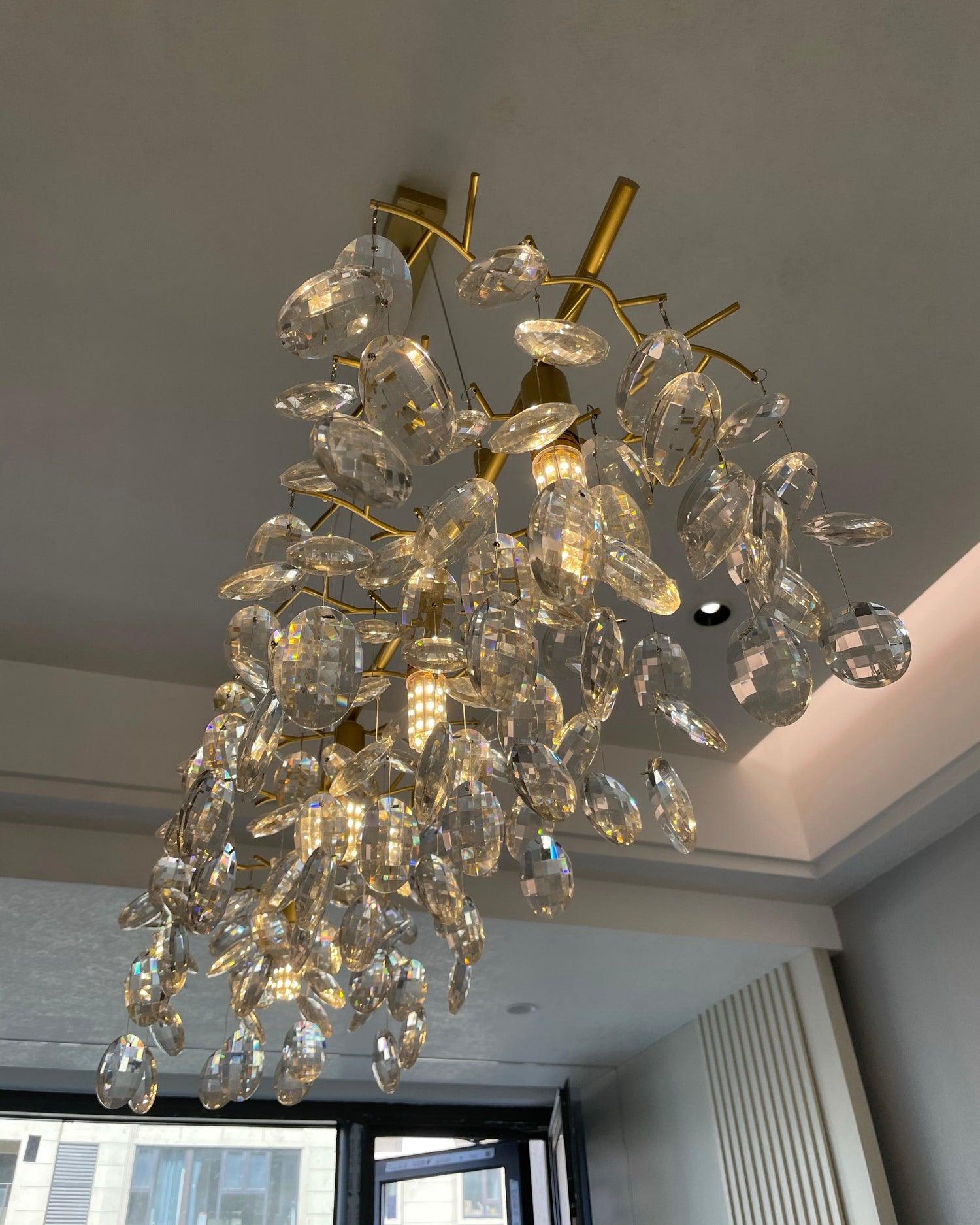 Lustra Kronleuchter Kristallzweig Gold LED-Letslighting