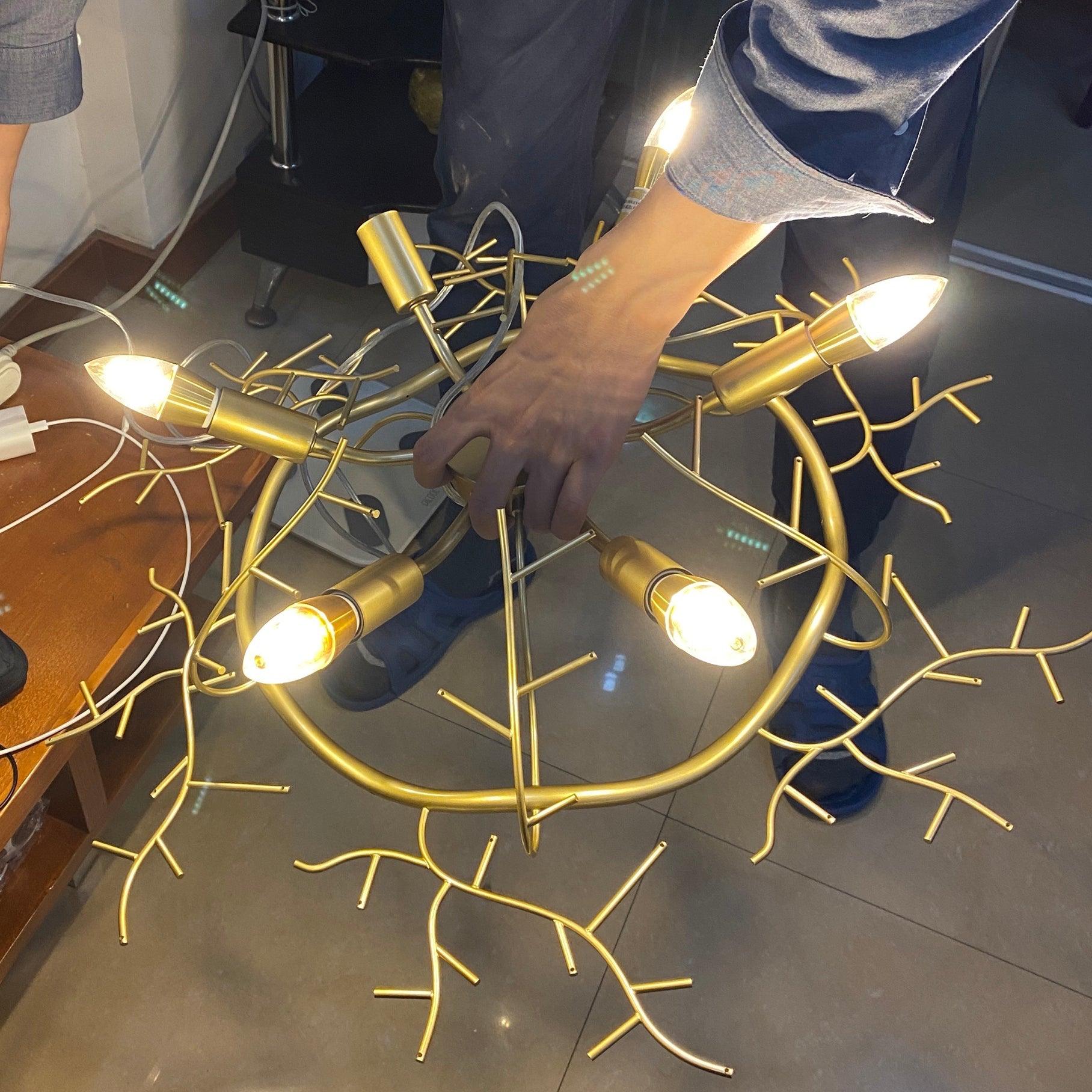 Lustra Kronleuchter Kristallzweig Gold LED-Letslighting