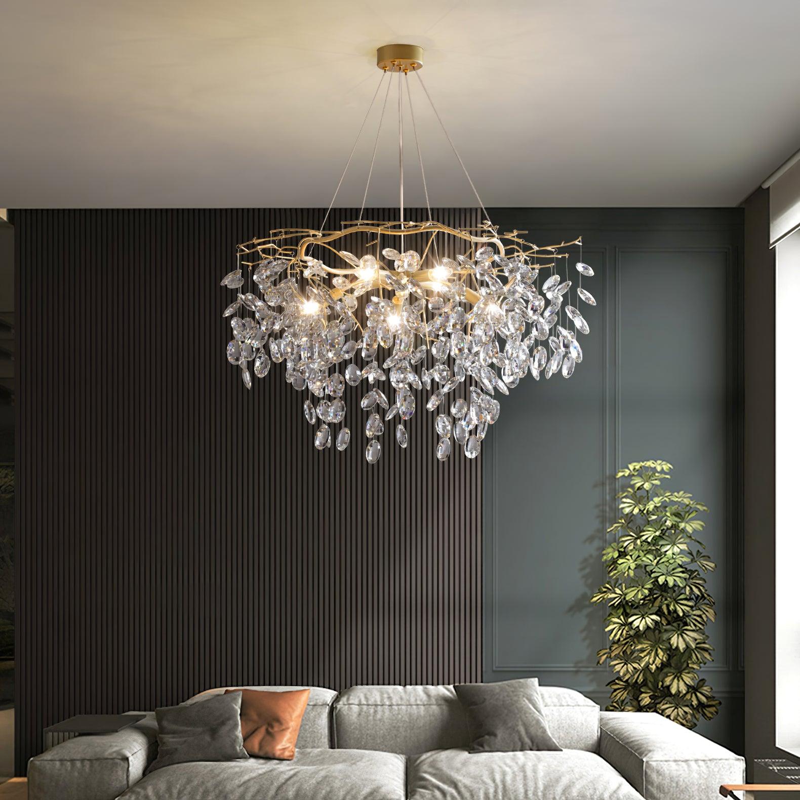 Lustra Kronleuchter Kristallzweig Gold LED-Letslighting