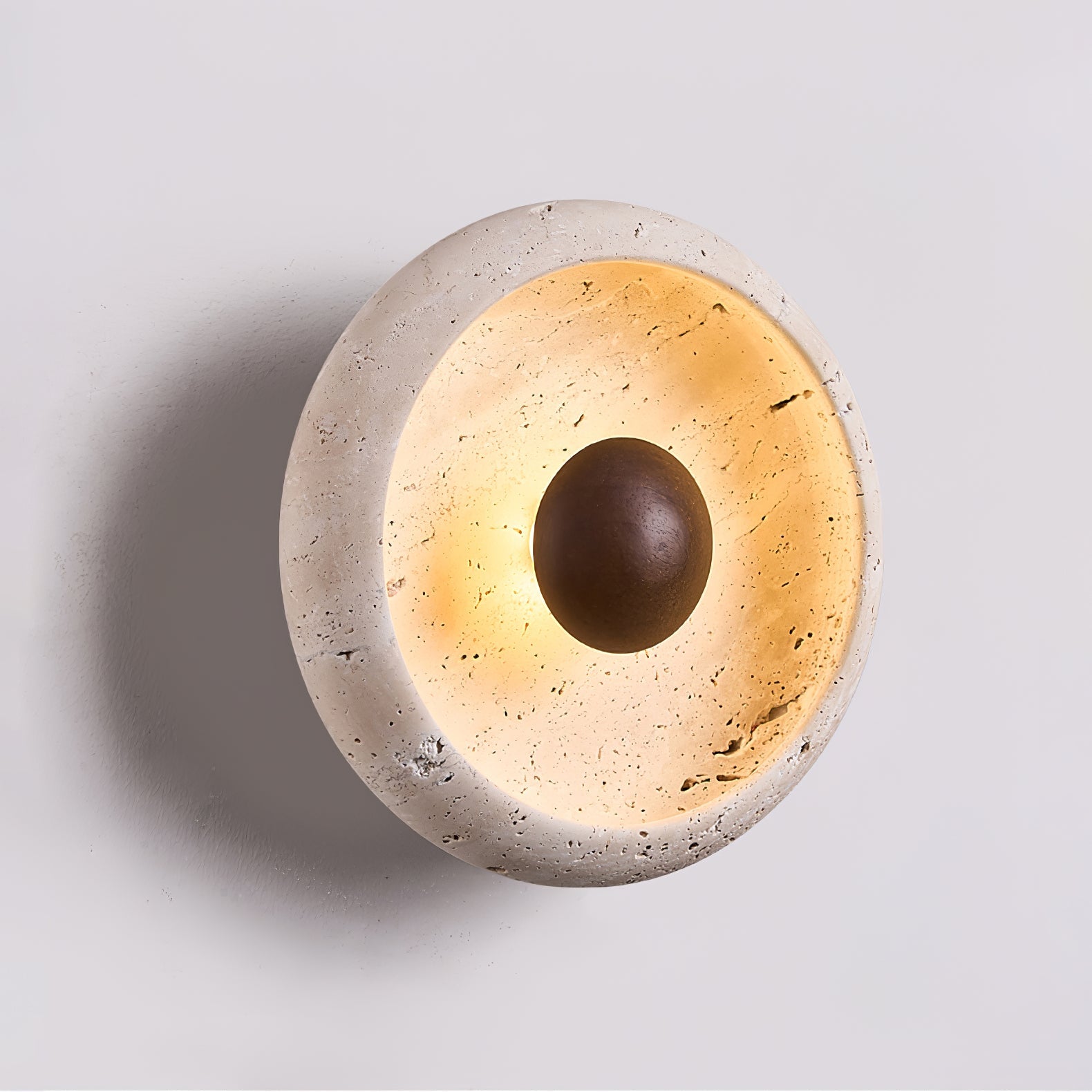 Covynila Orb-Shaped Travertine Wall Light - Neutralighting