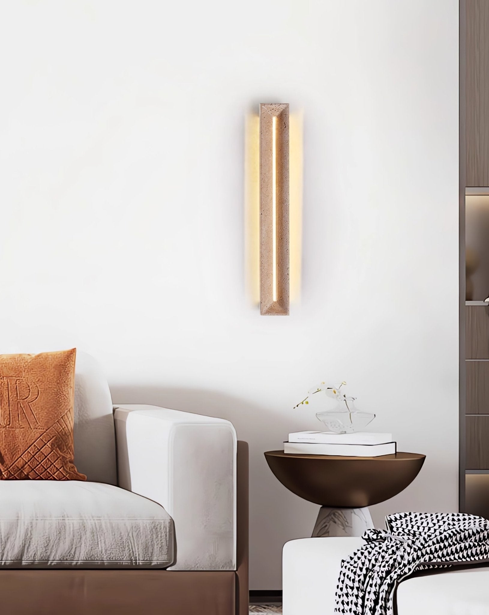Anoren Minimalist Travertine Wall Light - Neutralighting