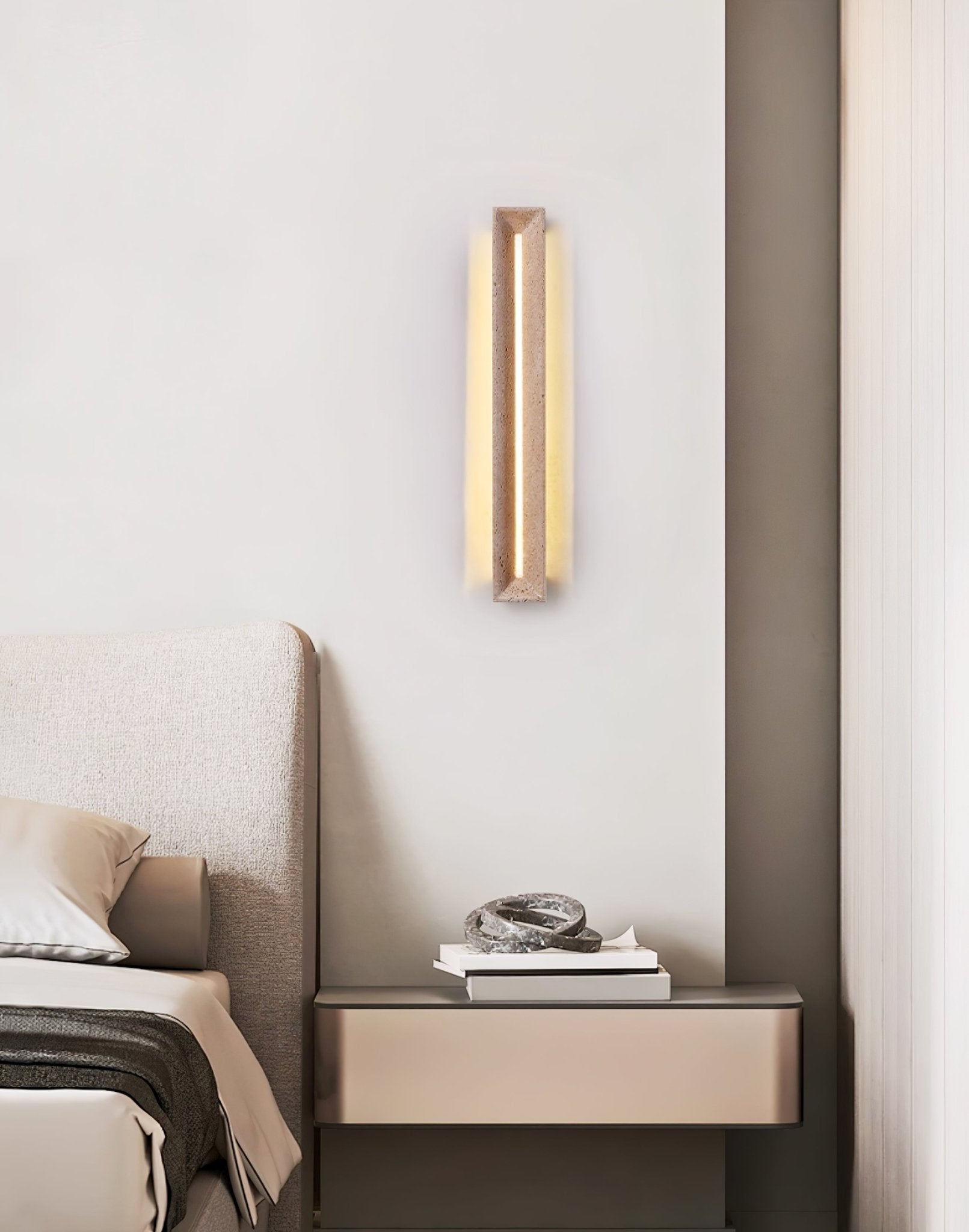 Anoren Minimalist Travertine Wall Light - Neutralighting