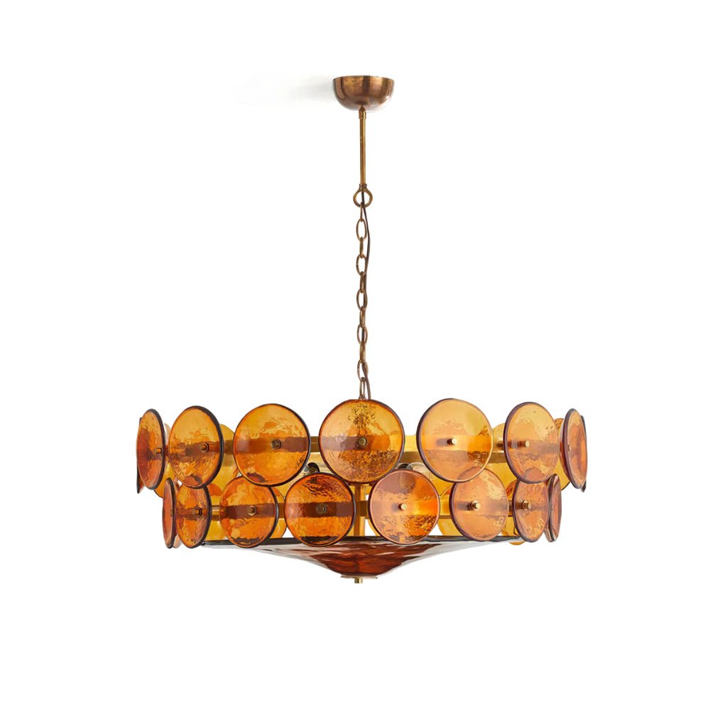 Aurora Chandelier Murano Glass Disc Vintage - Blowlighting