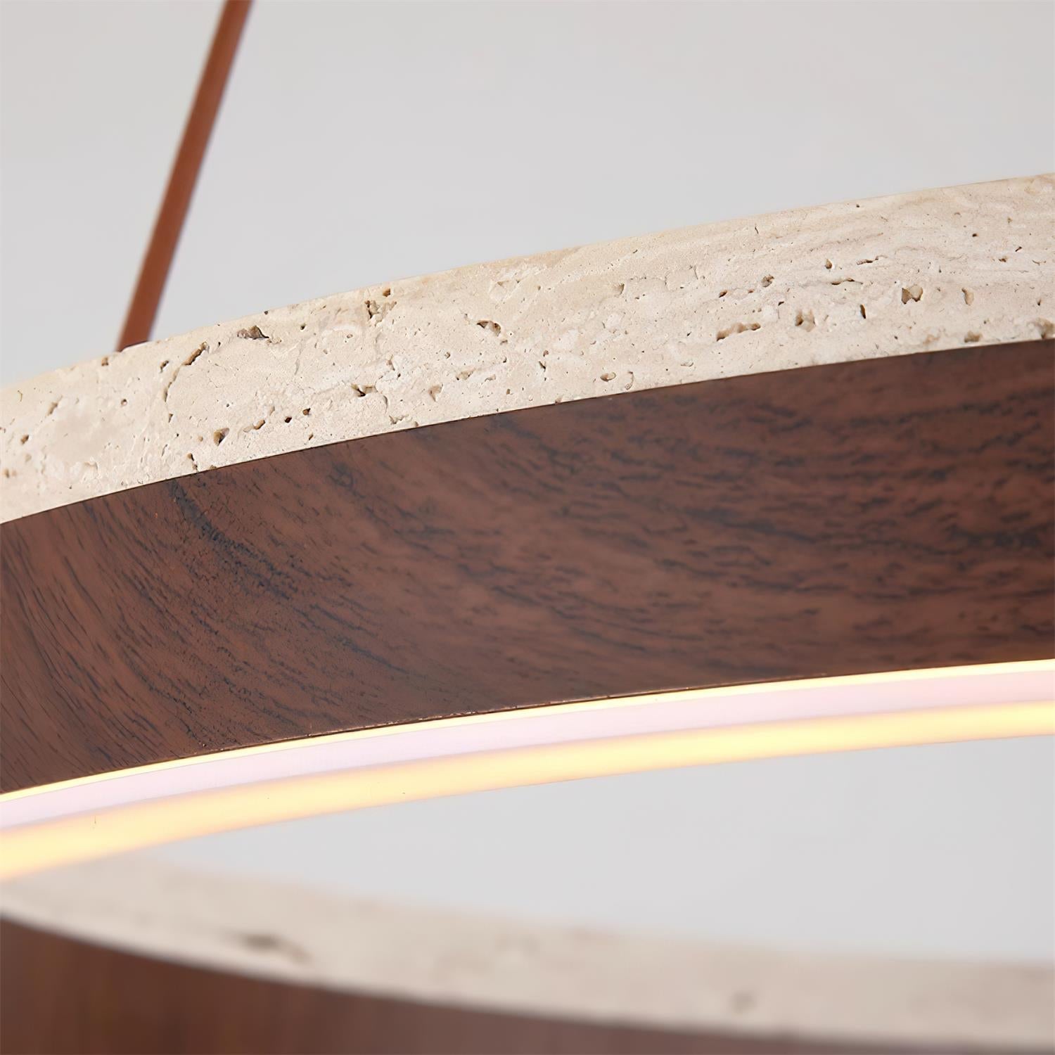 Ritta Chandelier Travertine Geometry Ring - Letslighting