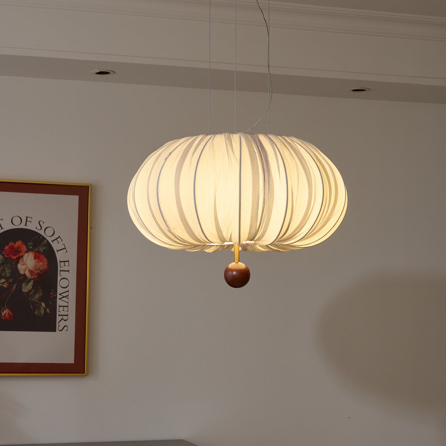 Vasilen Premium Nordische Kunst Ballon Holz Stoff Deckenleuchte-Letslighting