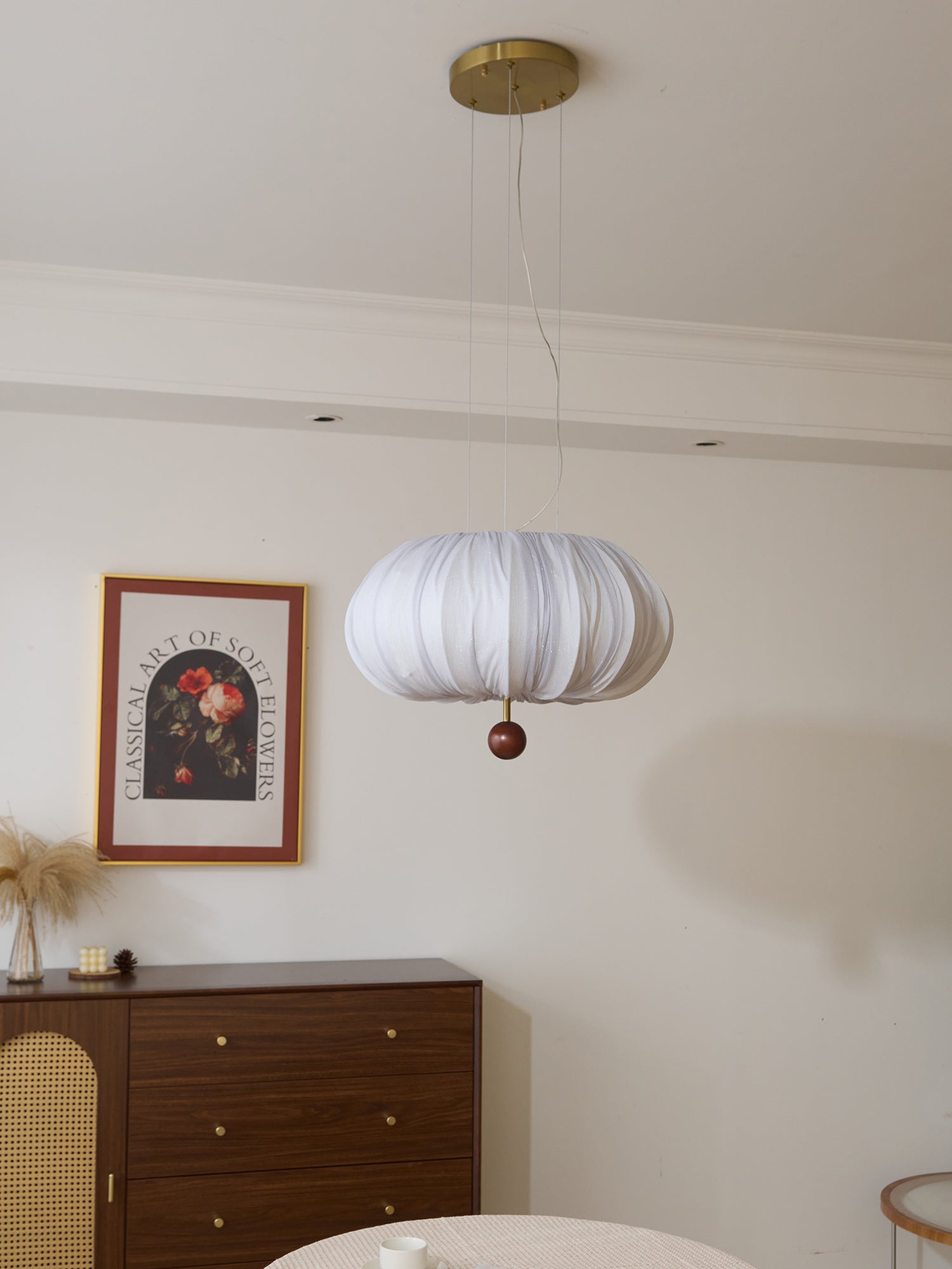Vasilen Premium Nordische Kunst Ballon Holz Stoff Deckenleuchte-Letslighting