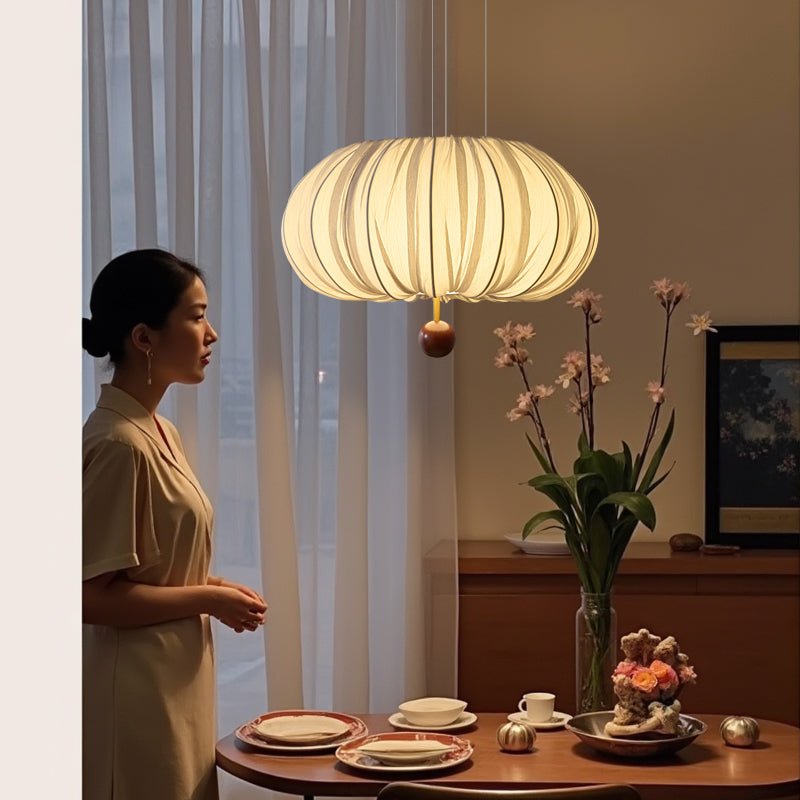 Vasilen Premium Nordische Kunst Ballon Holz Stoff Deckenleuchte-Letslighting