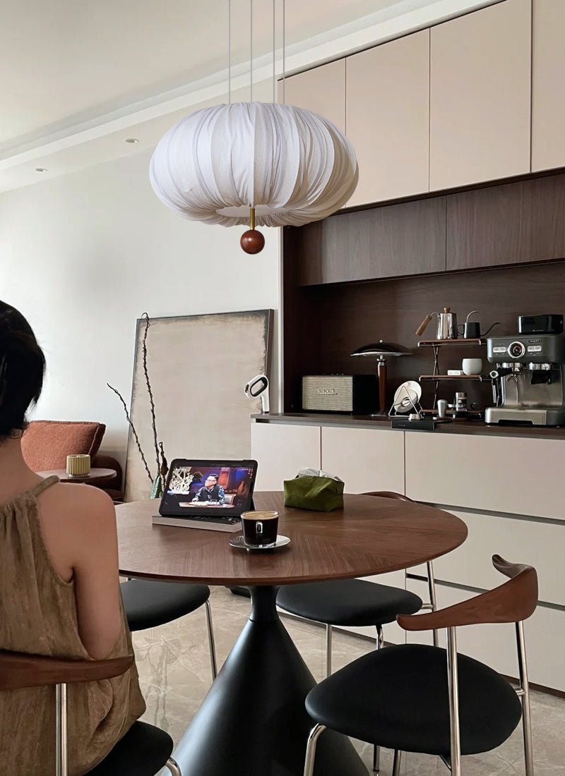 Vasilen Premium Nordische Kunst Ballon Holz Stoff Deckenleuchte-Letslighting