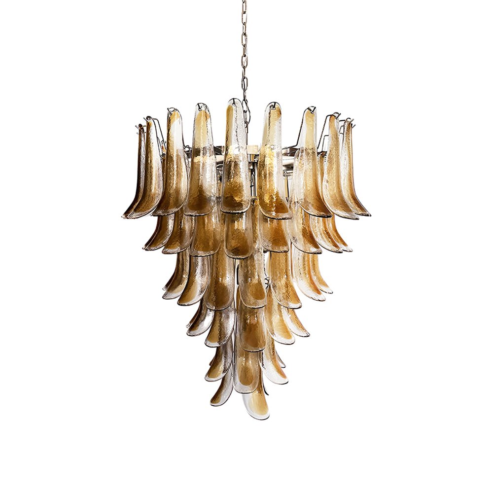 Aurora Chandelier Amber Glass Petals Layered Luxury - Neutralighting