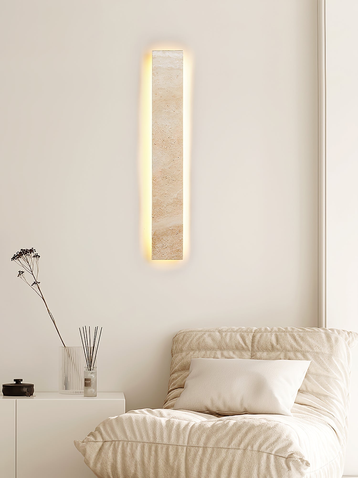 Olnorir Slim Rectangle Travertine Wall Light - Neutralighting