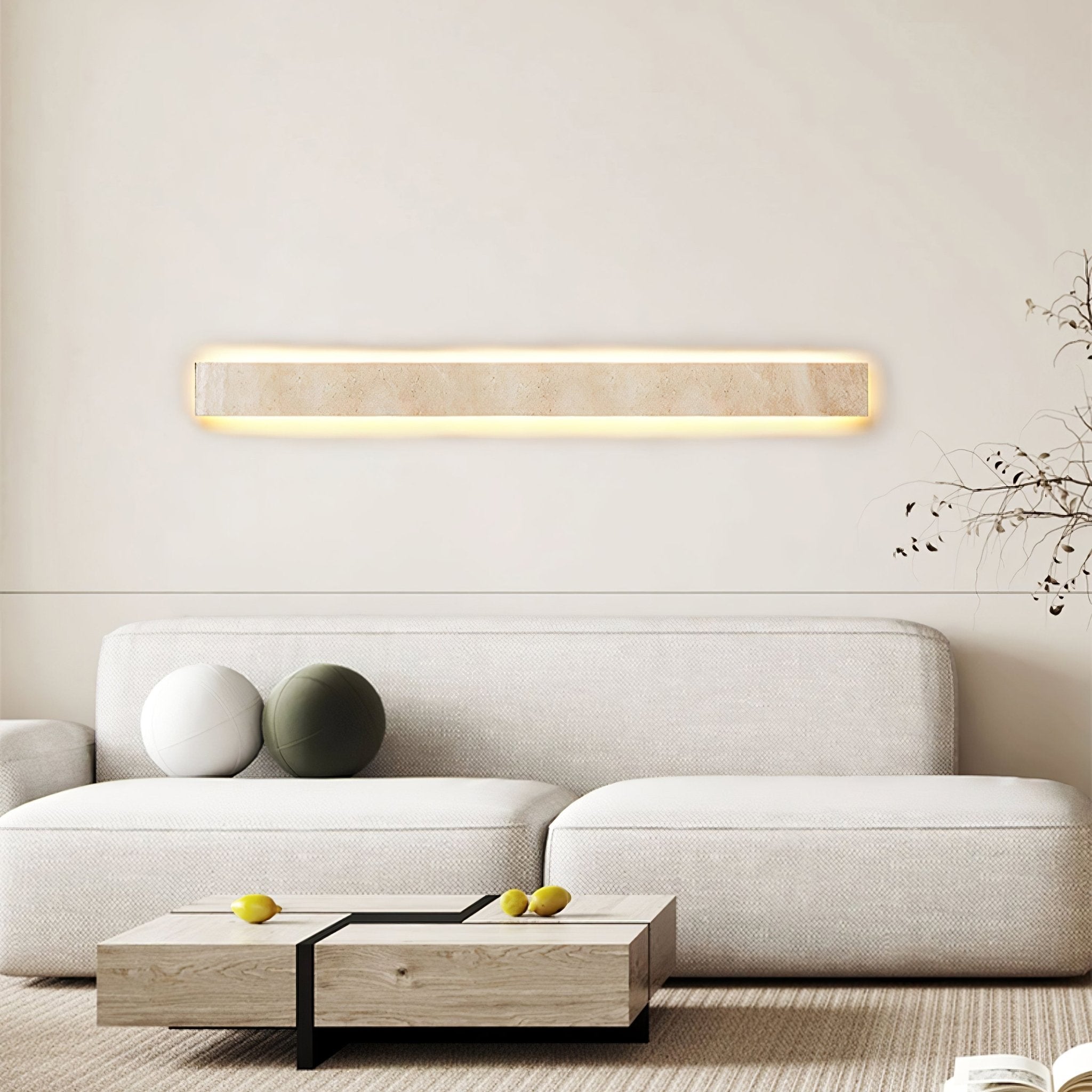 Olnorir Slim Rectangle Travertine Wall Light - Neutralighting