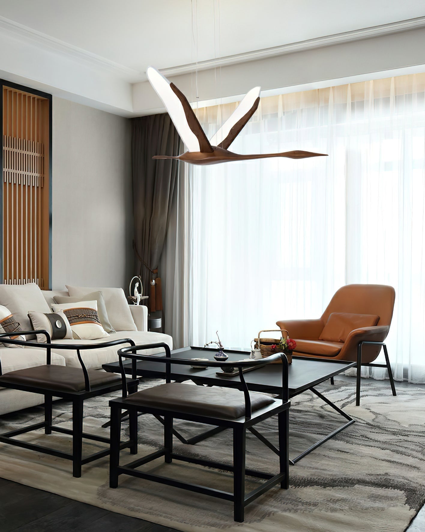Flora Moderne Holz-Pendelleuchte-Letslighting