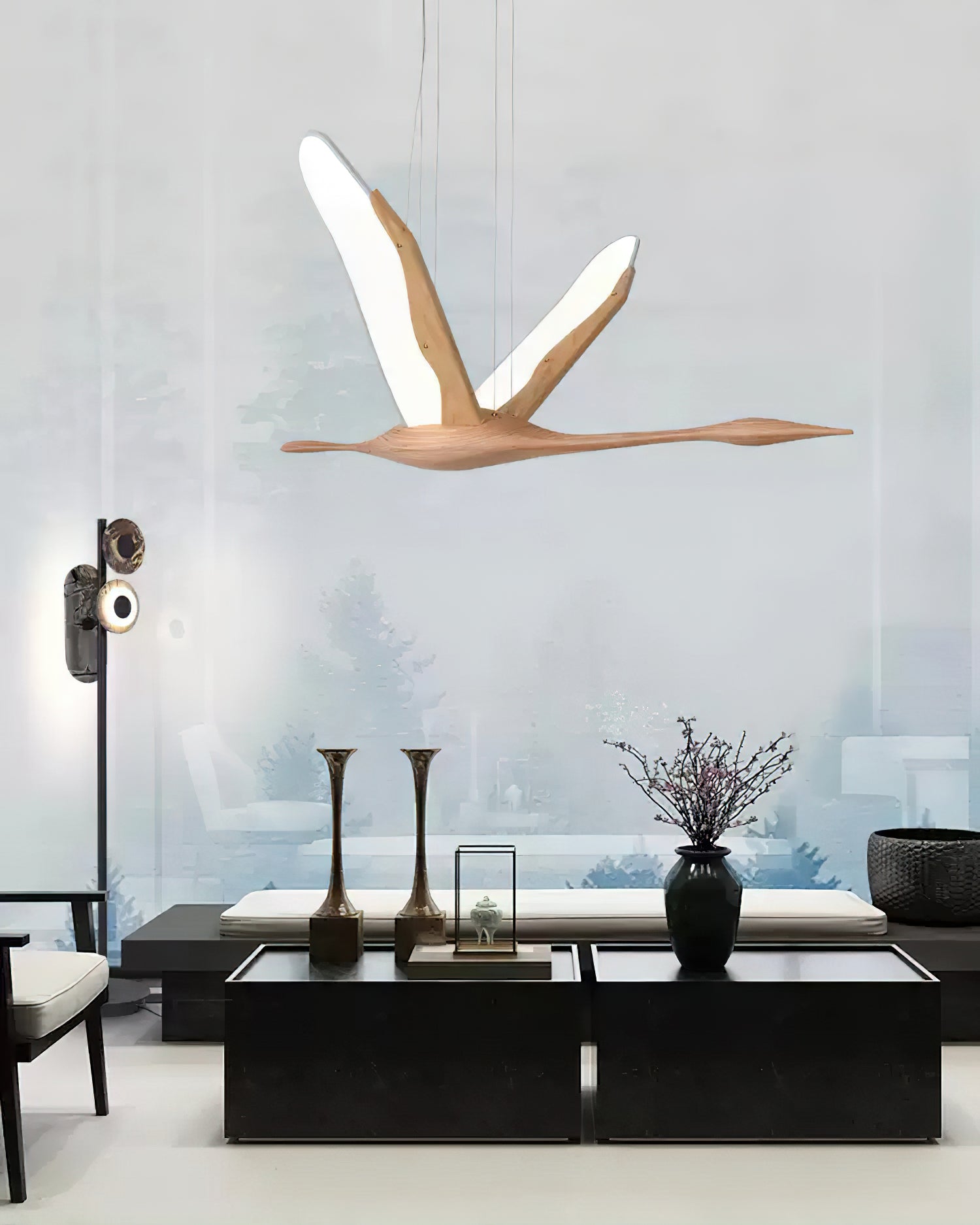 Flora Moderne Holz-Pendelleuchte-Letslighting