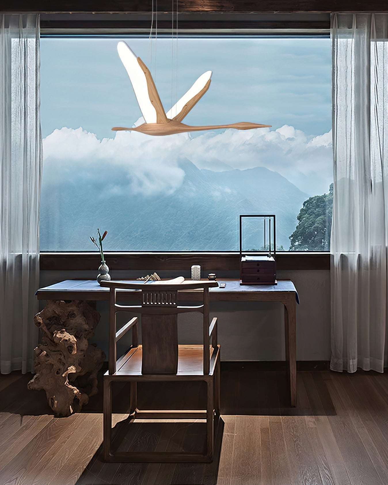Flora Moderne Holz-Pendelleuchte-Letslighting