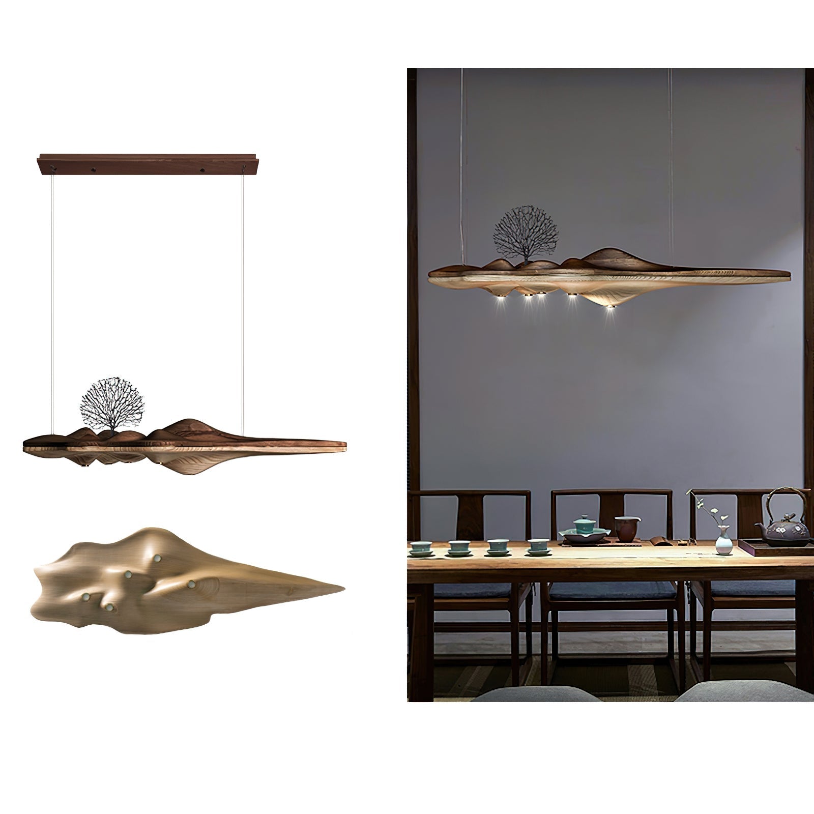 Etalyra Premium-elegante Holz-Pendelleuchte-Letslighting