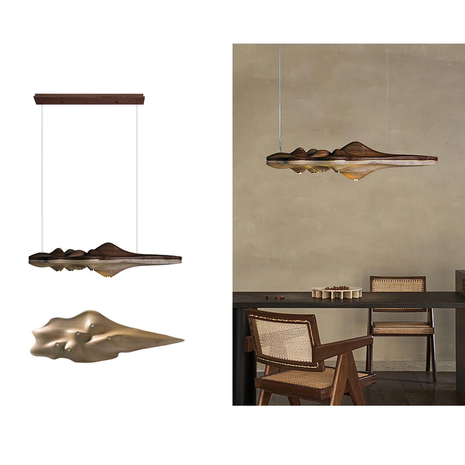 Etalyra Premium-elegante Holz-Pendelleuchte-Letslighting