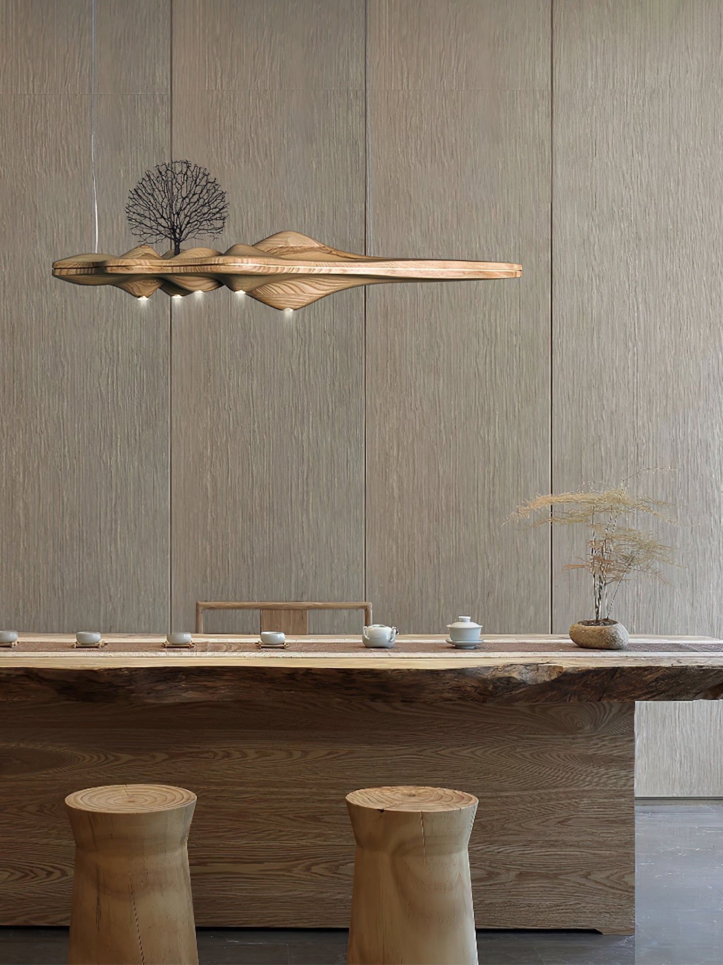 Etalyra Premium-elegante Holz-Pendelleuchte-Letslighting