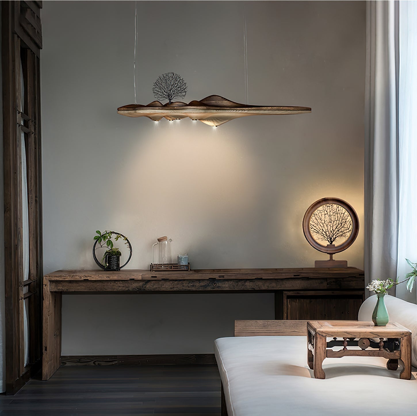 Etalyra Premium-elegante Holz-Pendelleuchte-Letslighting
