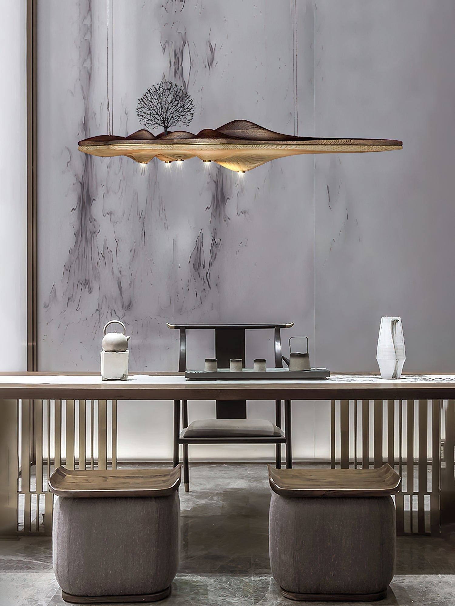 Etalyra Premium-elegante Holz-Pendelleuchte-Letslighting