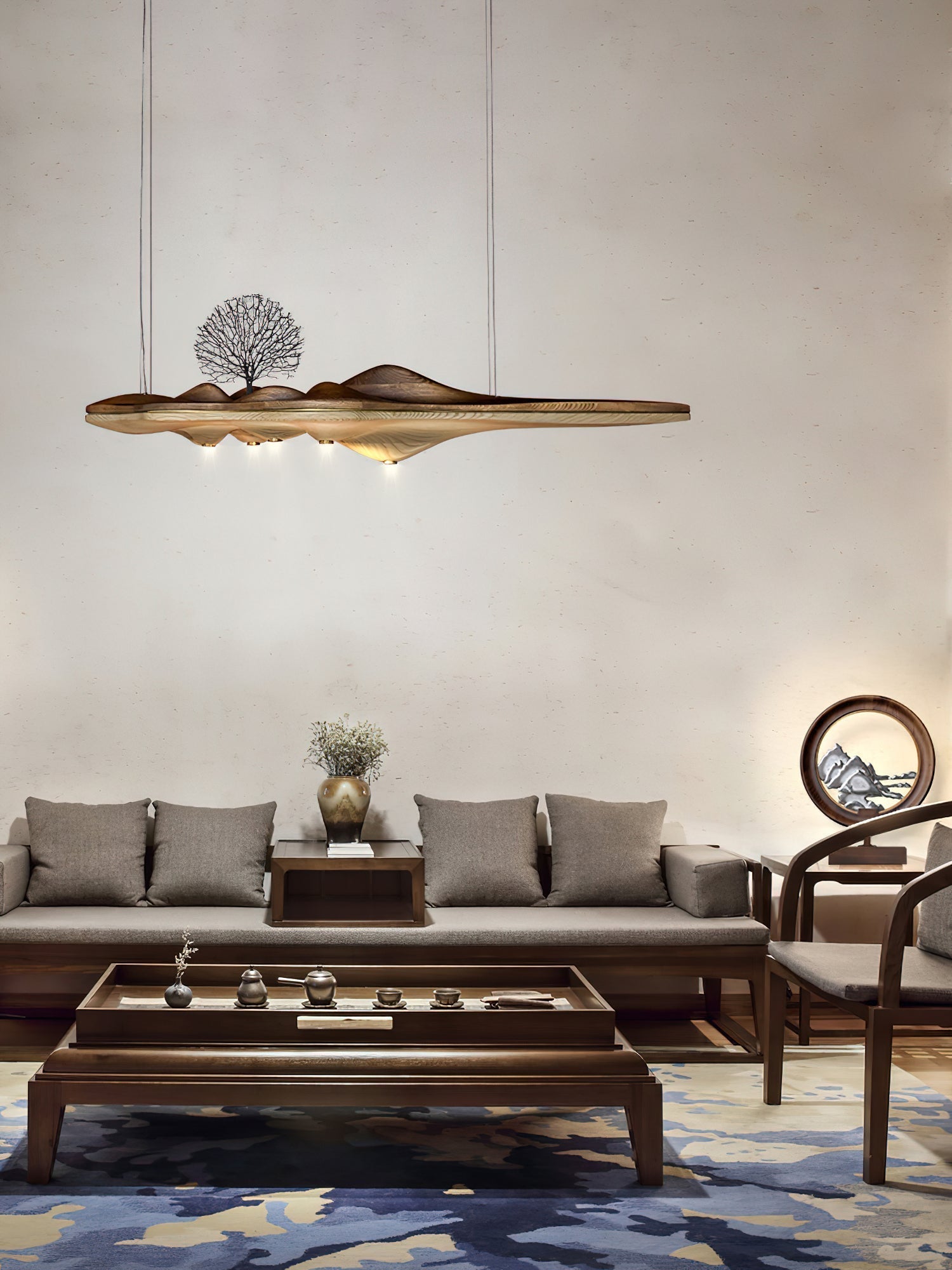 Etalyra Premium-elegante Holz-Pendelleuchte-Letslighting