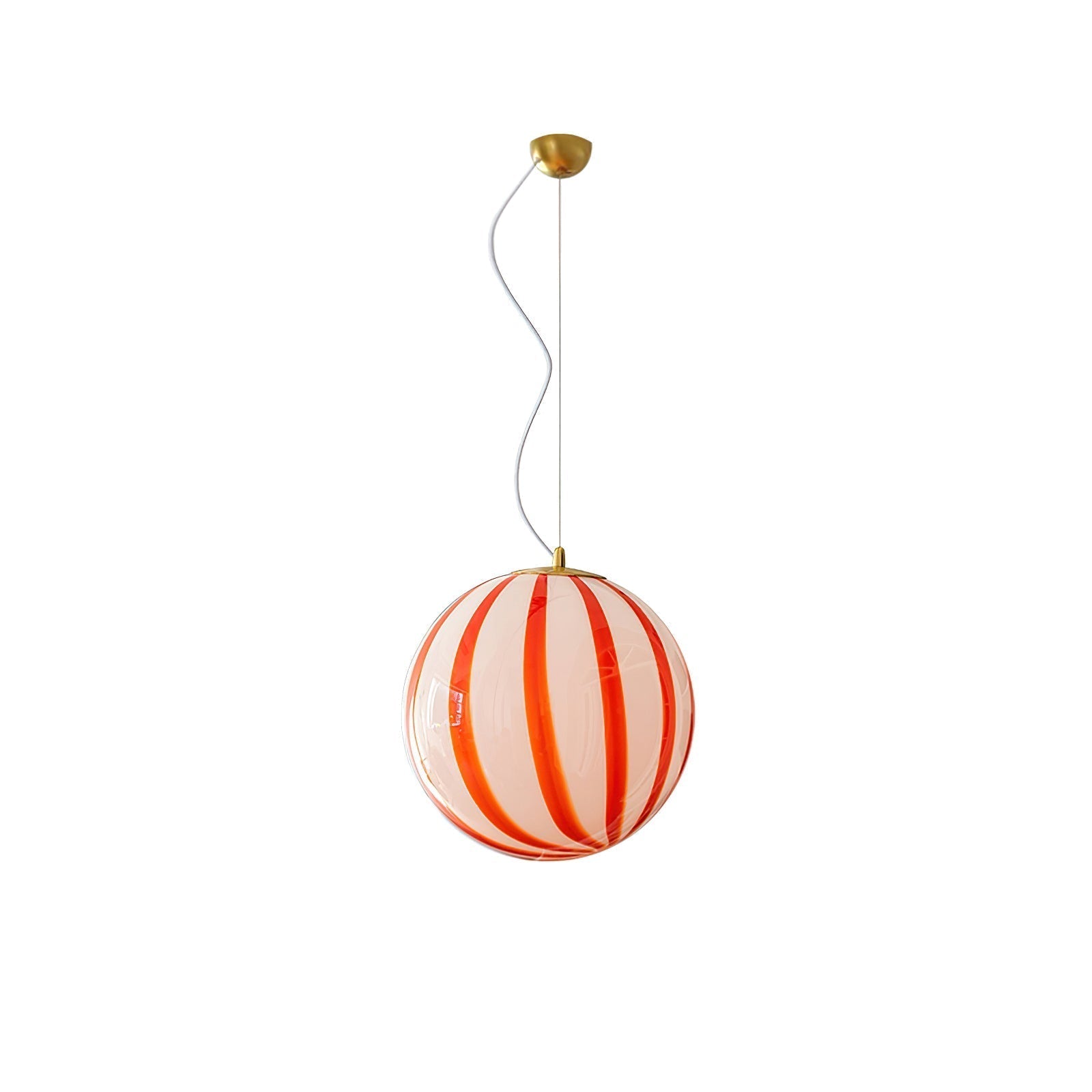 Pendant Light Metal&Glass Shade Striped Globe for Dining Room - Letslighting