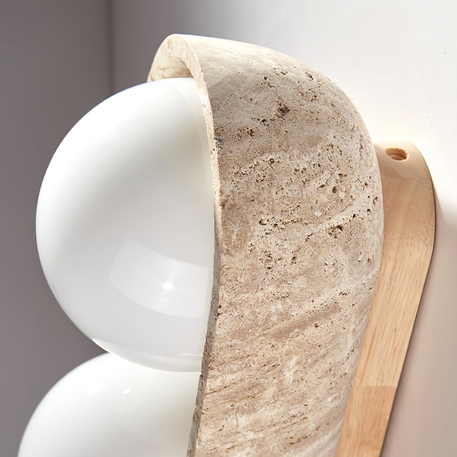 Trio Globe Travertine Wall Sconce - Neutralighting