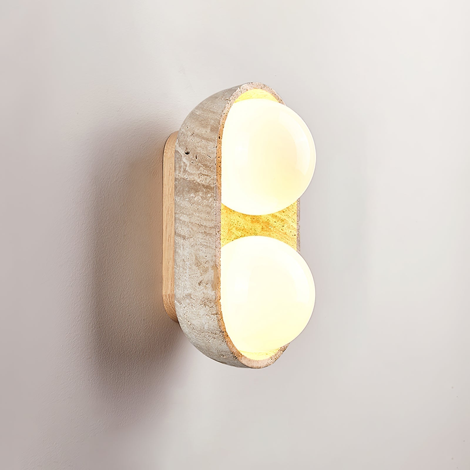Trio Globe Travertine Wall Sconce - Neutralighting