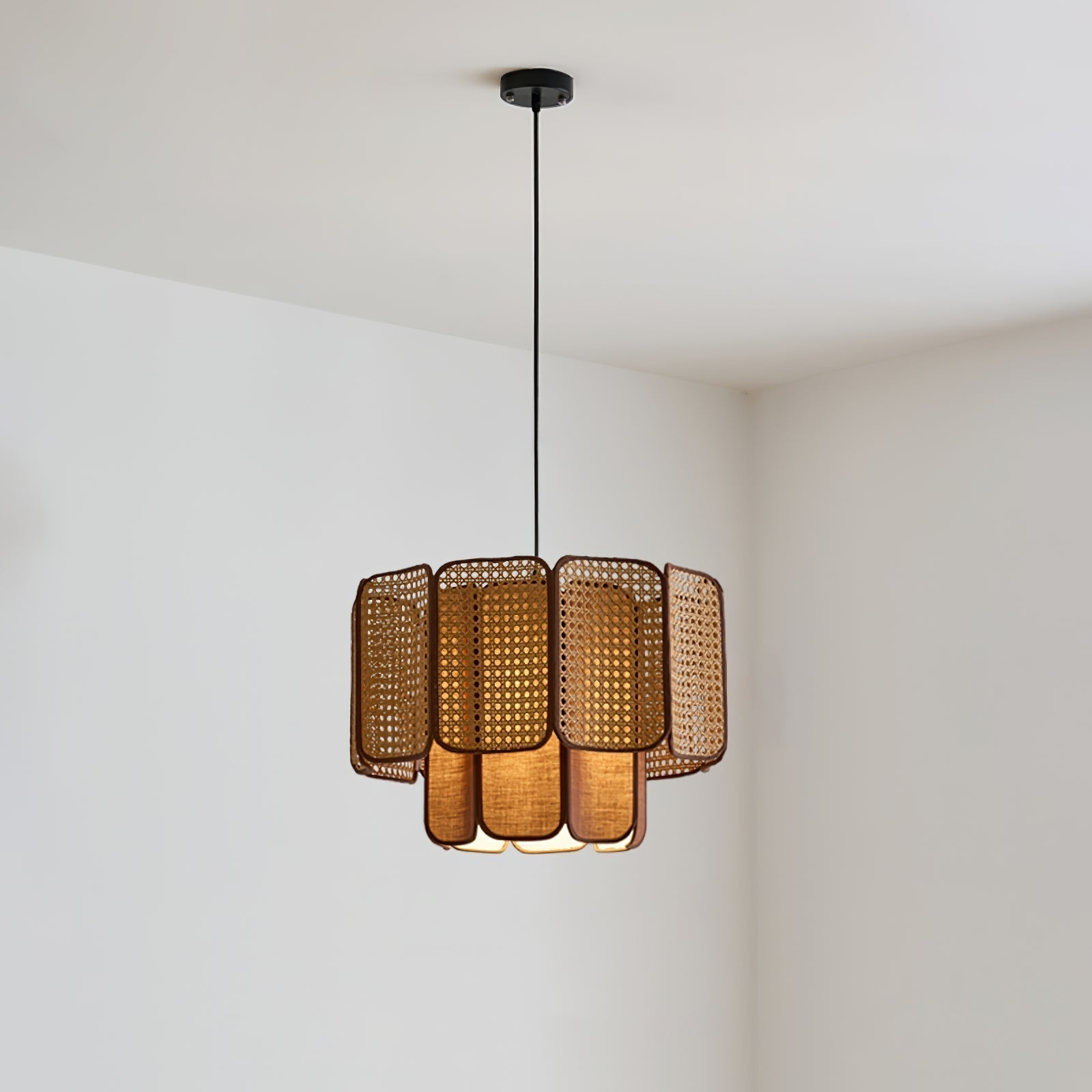 Cane Vintage Stoff Pendelleuchte Lampe-Letslighting