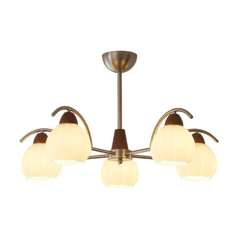 Ilaeiel Traditionelle Eleganz Blüte Holz Glas Kronleuchter-Letslighting