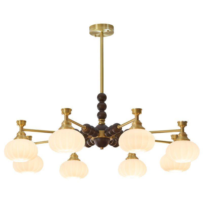 Avdorira Eleganter Vintage-Kronleuchter aus Messing und Holz-Letslighting