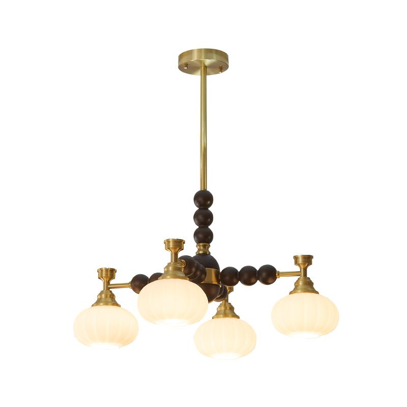 Avdorira Eleganter Vintage-Kronleuchter aus Messing und Holz-Letslighting