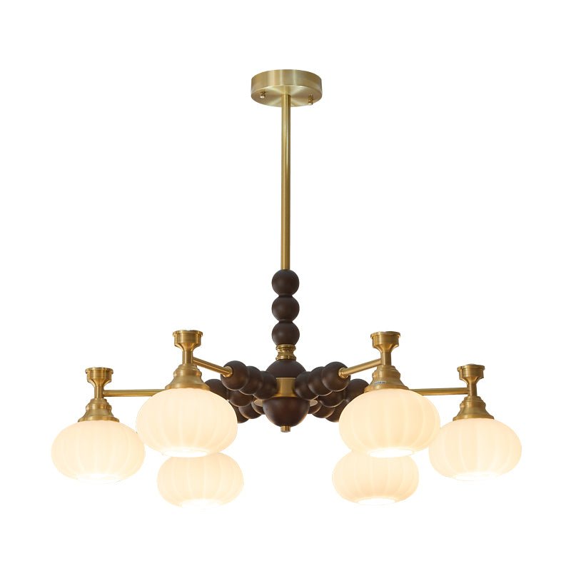 Avdorira Eleganter Vintage-Kronleuchter aus Messing und Holz-Letslighting
