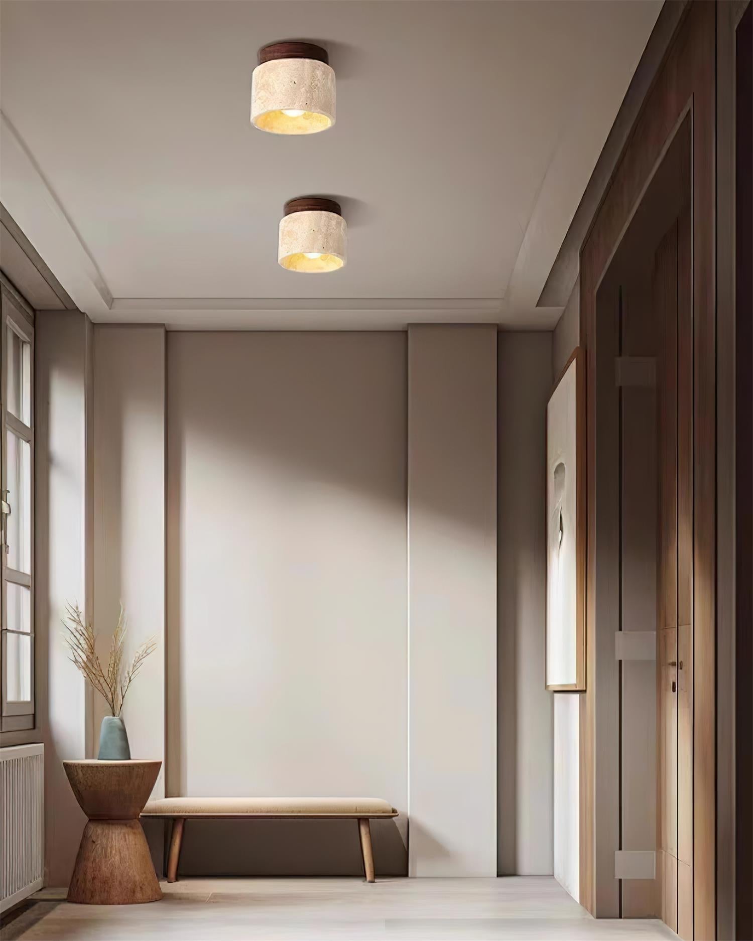 Ritta Stone Travertine Ceiling Light - Letslighting