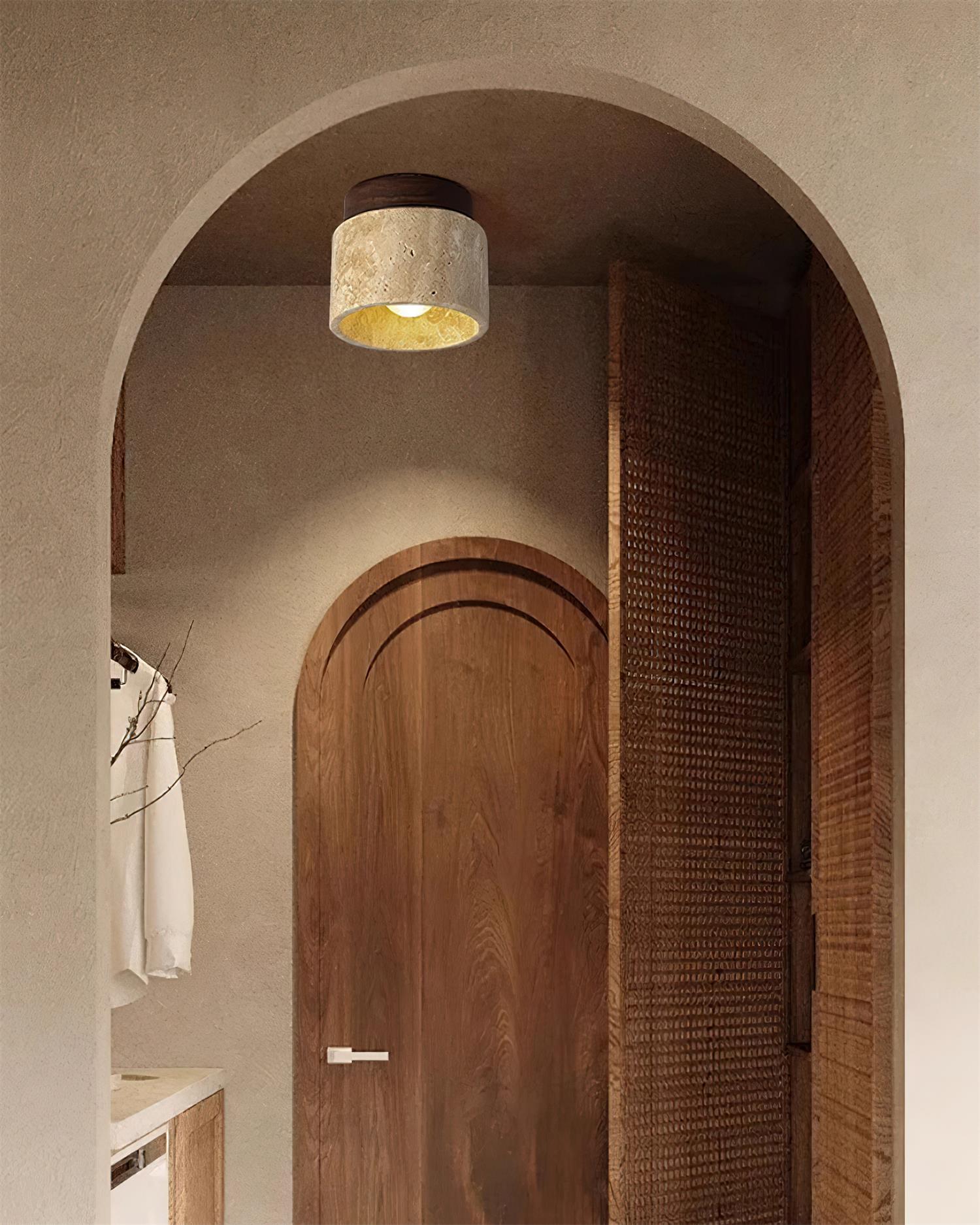 Ritta Stone Travertine Ceiling Light - Letslighting