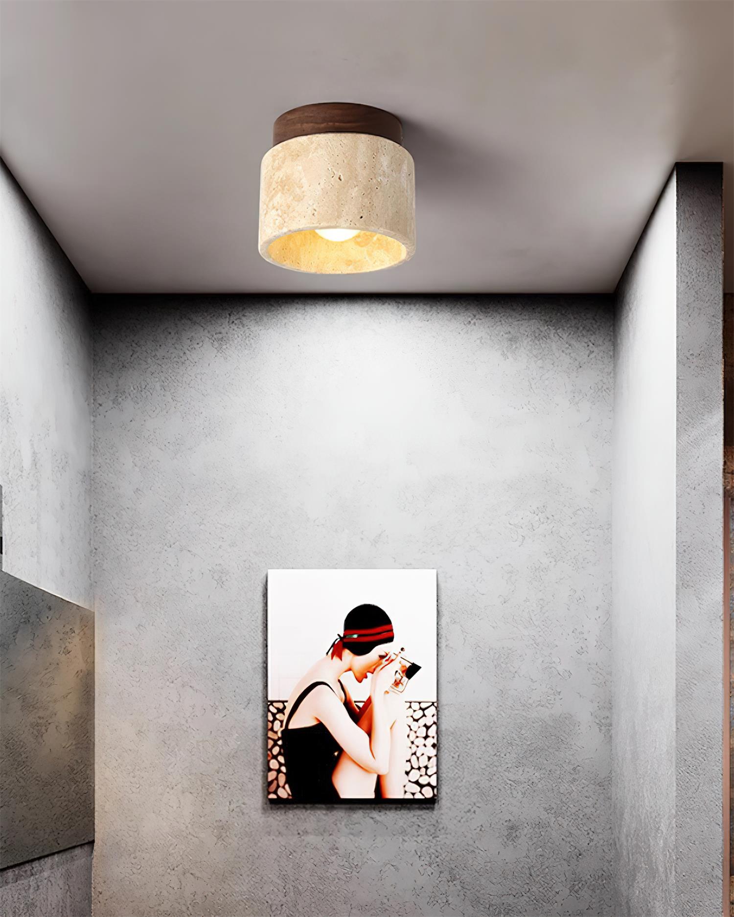 Ritta Stone Travertine Ceiling Light - Letslighting