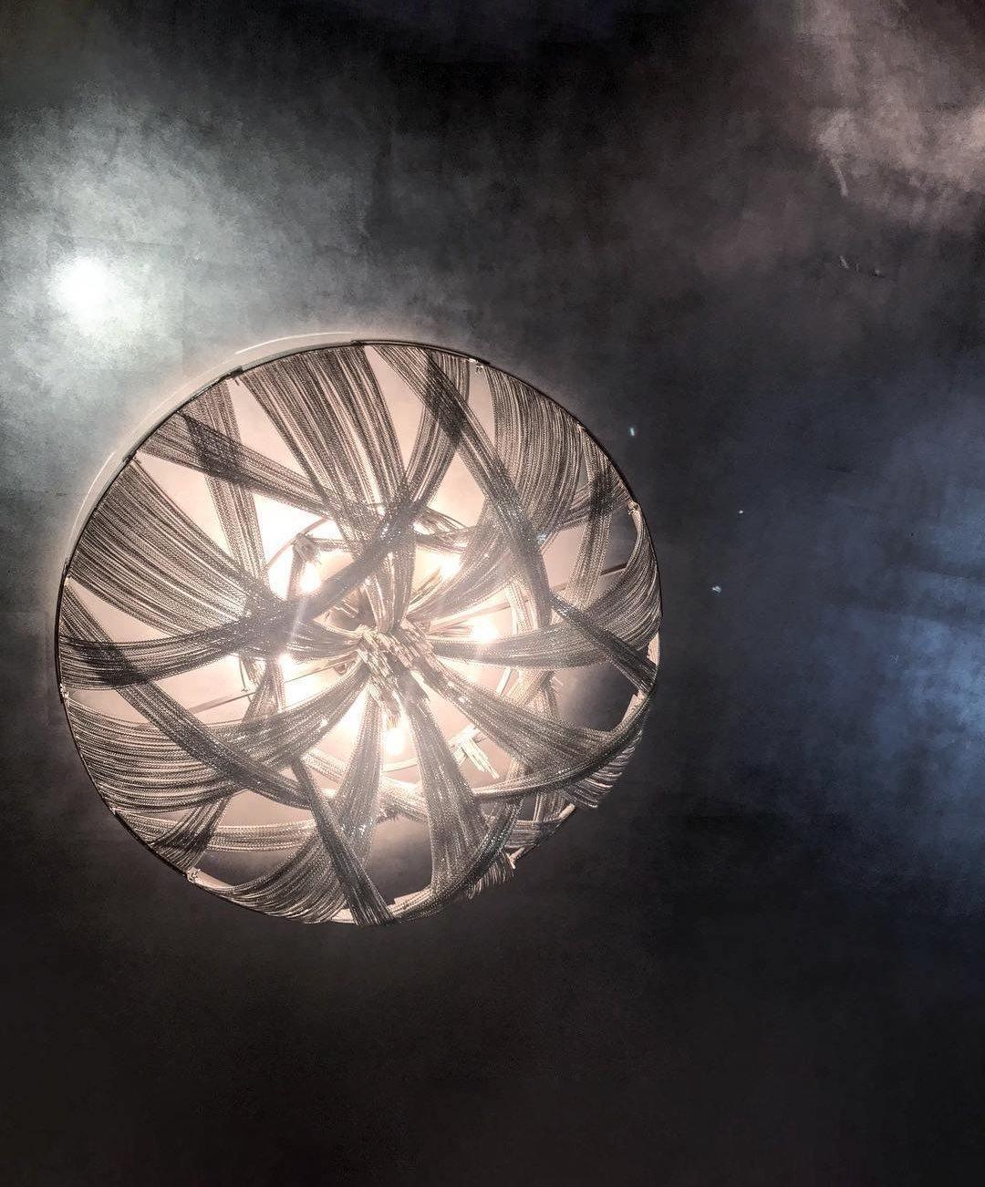 Lustra Deckenleuchte Quaste Aluminium Kette Nickel Rahmen-Letslighting
