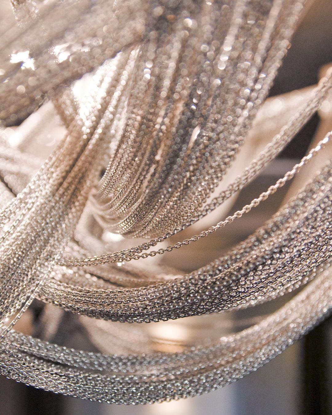 Lustra Deckenleuchte Quaste Aluminium Kette Nickel Rahmen-Letslighting