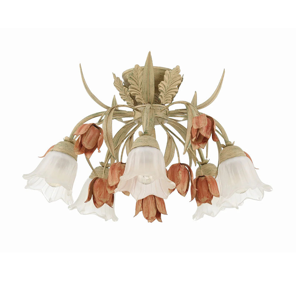 Veshael Elegance Art Deckenleuchte aus Rosenglas-Letslighting