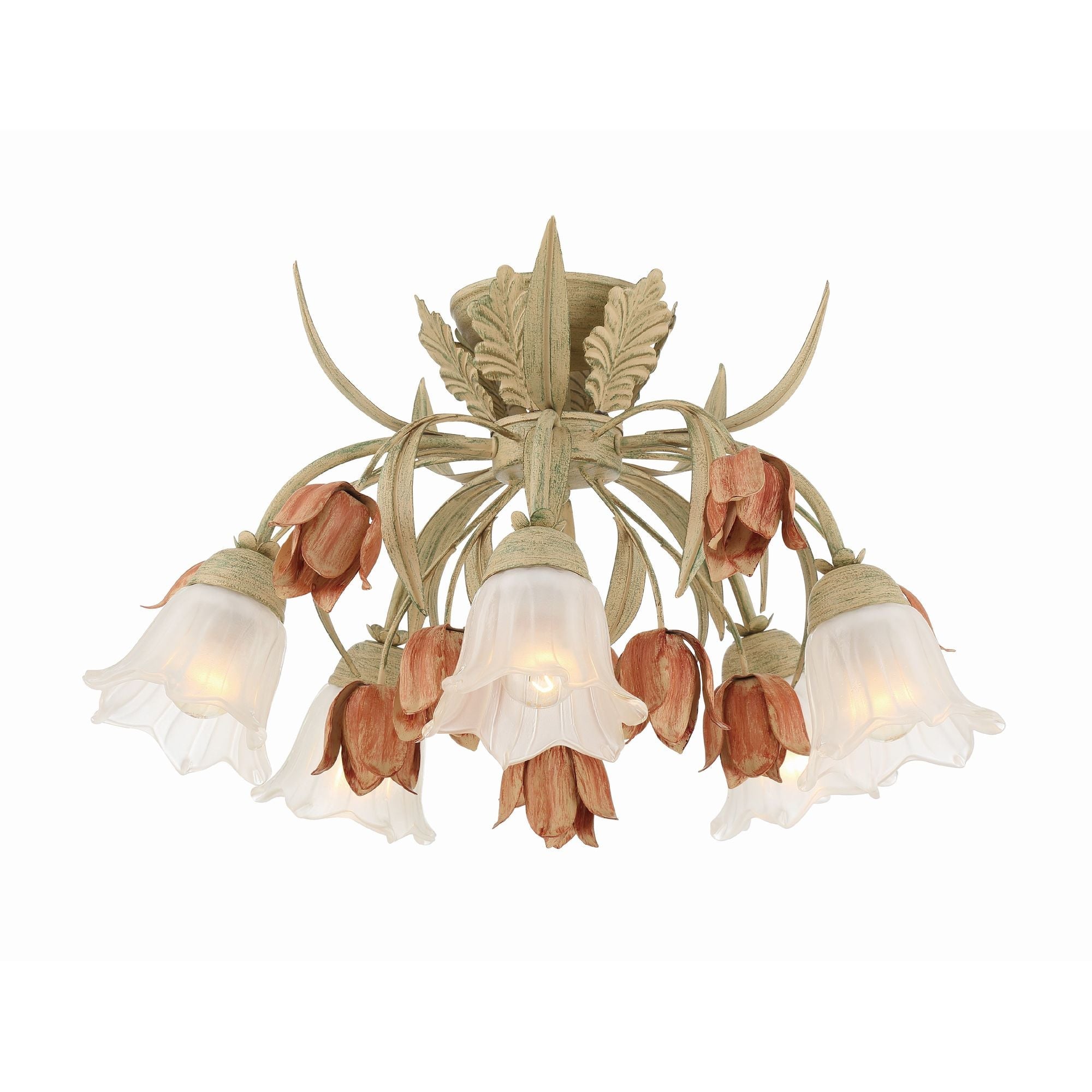 Veshael Elegance Art Deckenleuchte aus Rosenglas-Letslighting