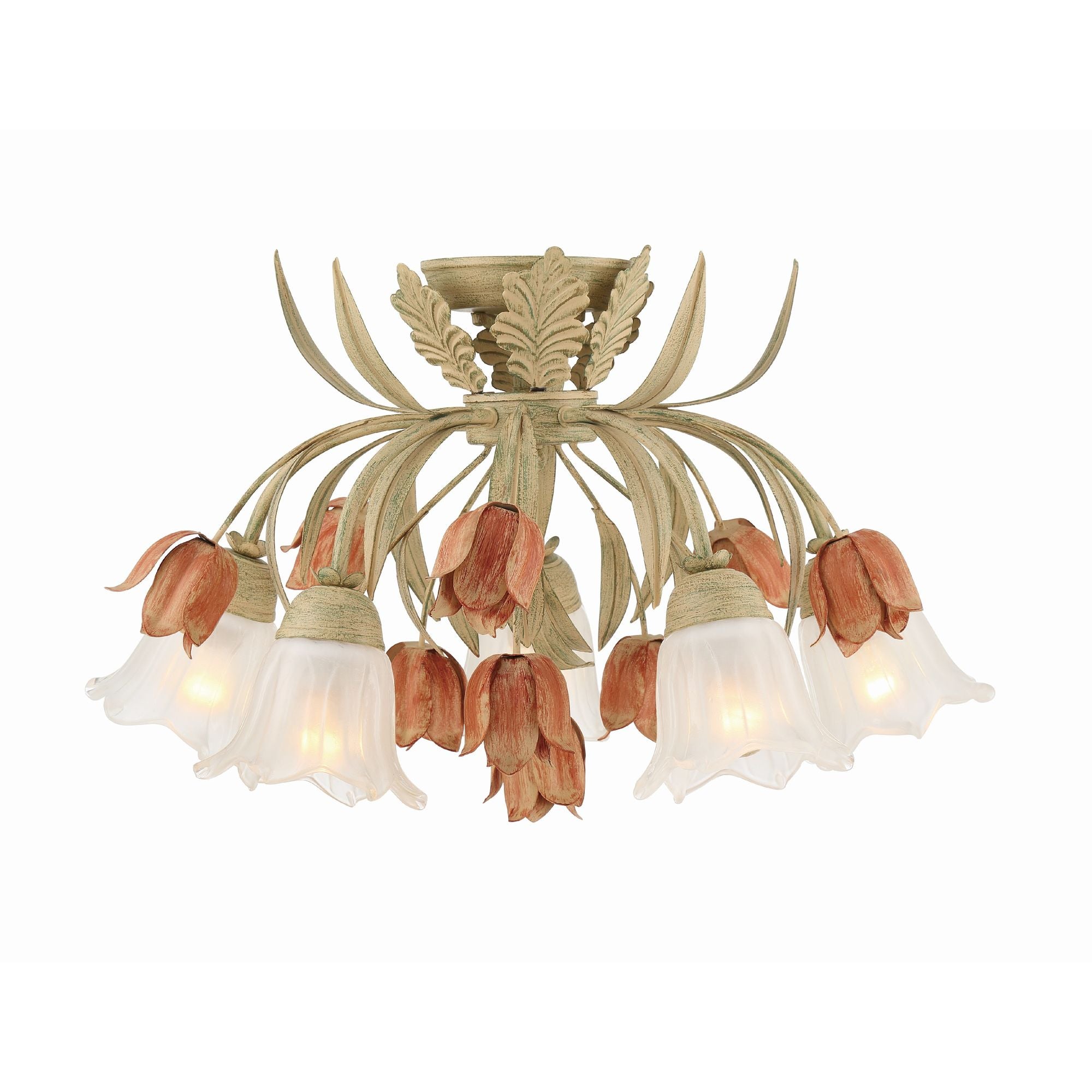 Veshael Elegance Art Deckenleuchte aus Rosenglas-Letslighting