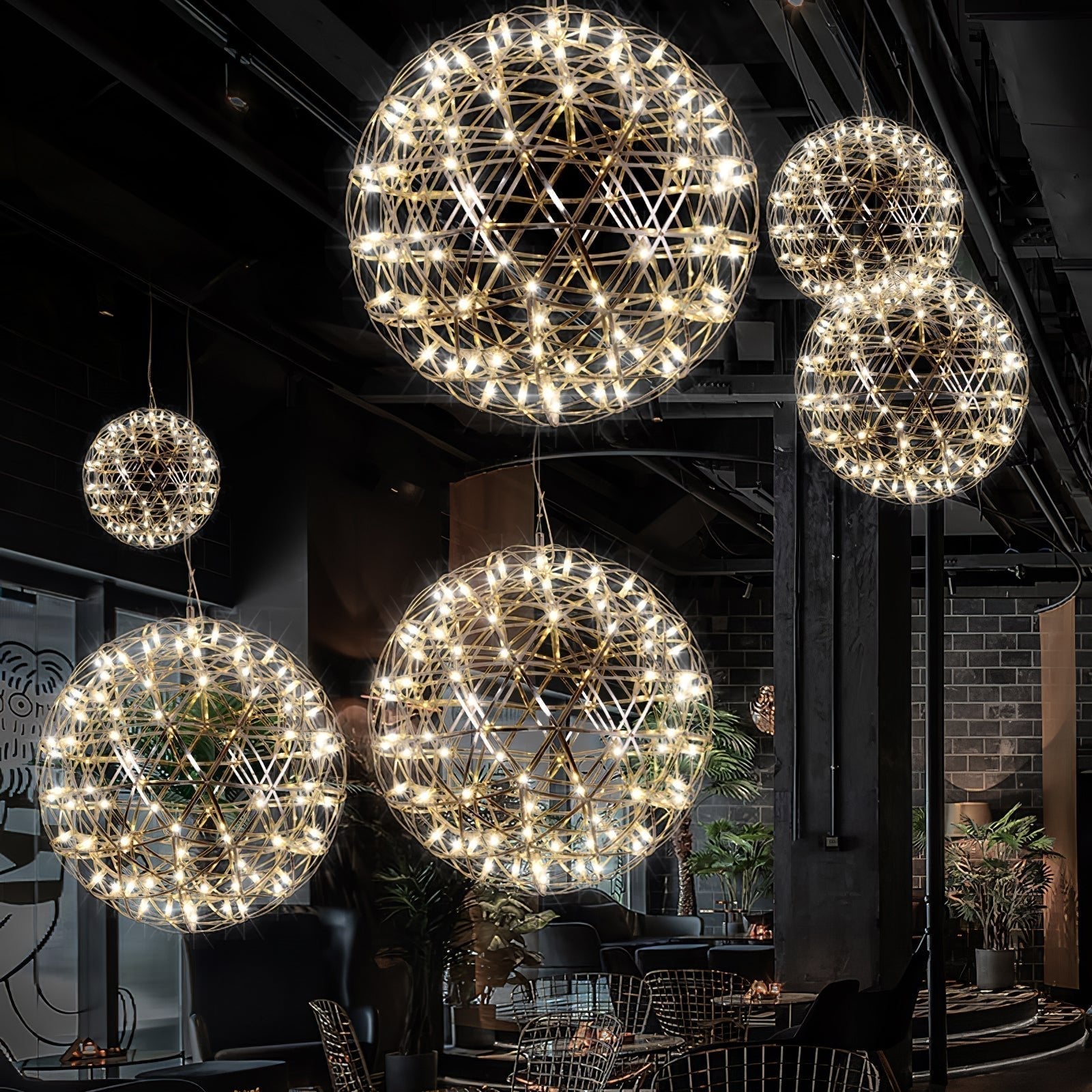 Gold Spark Ball Pendant Light - Blowlighting